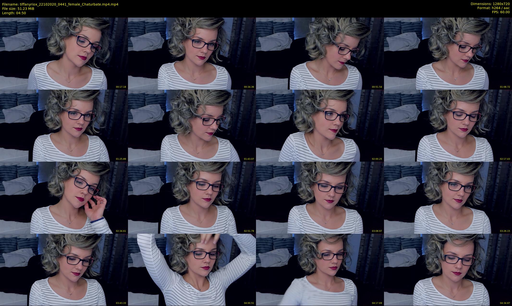 tiffanyriox — 5 minute Chaturbate female cam show recording, 720p, Oct 22, 2020