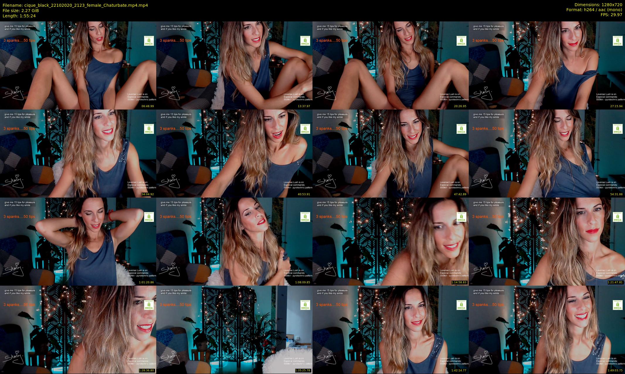 cique_black — 116 minute Chaturbate female cam show recording, 720p, Oct 22, 2020