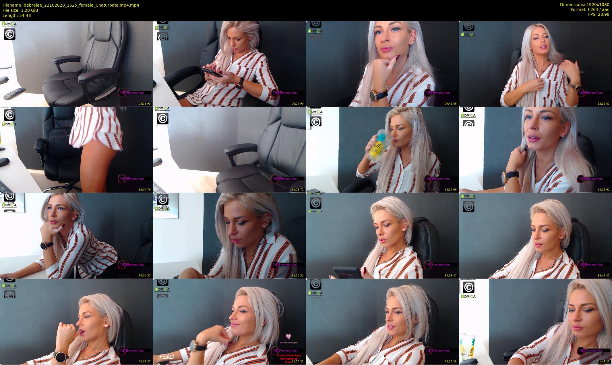debralee — 55 minute Chaturbate female cam show recording, 1080p, Oct 22, 2020