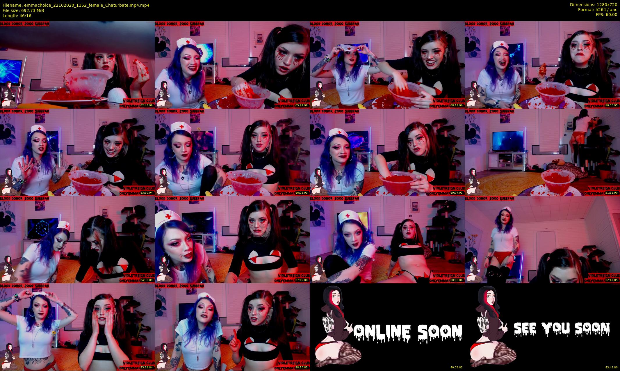 emmachoice — 47 minute Chaturbate female cam show recording, 720p, Oct 22, 2020