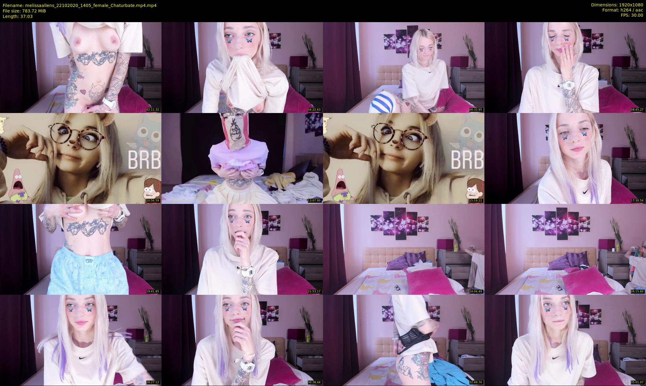 melissaallens — 38 minute Chaturbate female cam show recording, 1080p, Oct 22, 2020