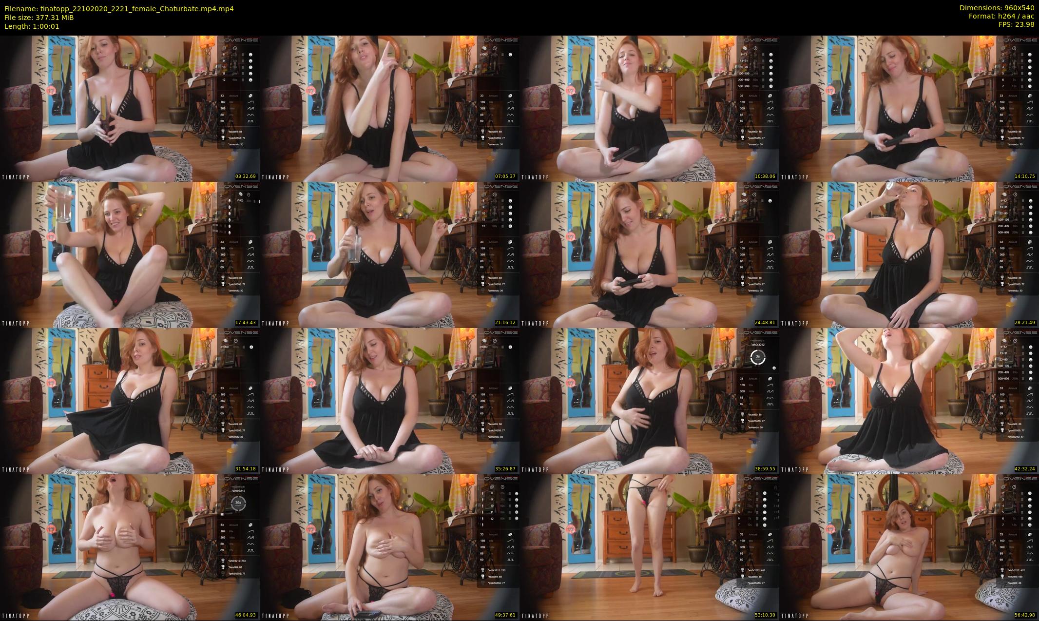 tinatopp — 61 minute Chaturbate female cam show recording, 480p, Oct 22, 2020