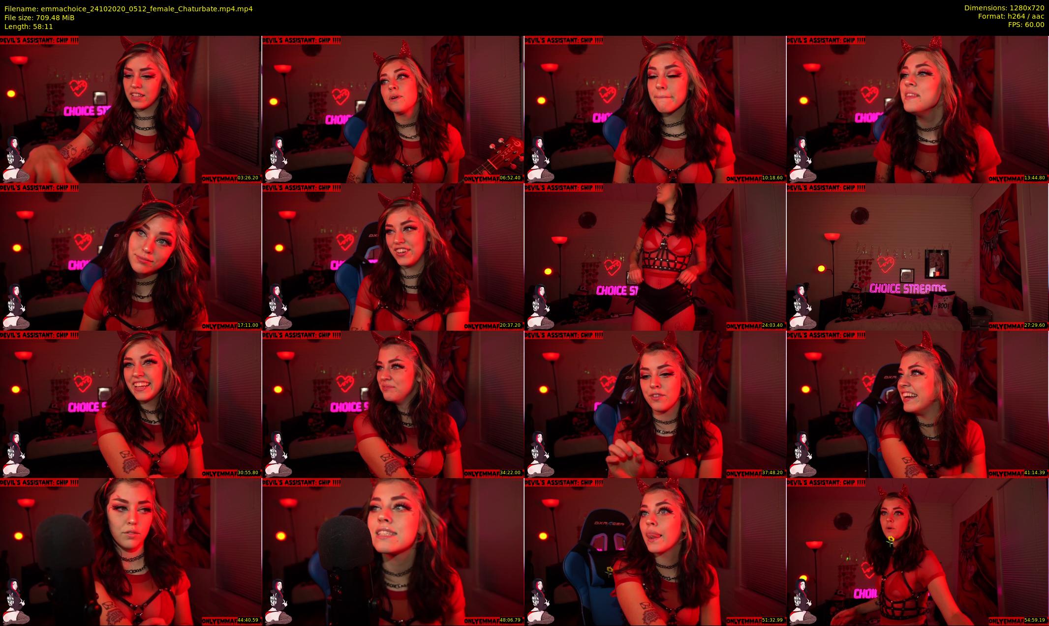 emmachoice — 59 minute Chaturbate female cam show recording, 720p, Oct 24, 2020