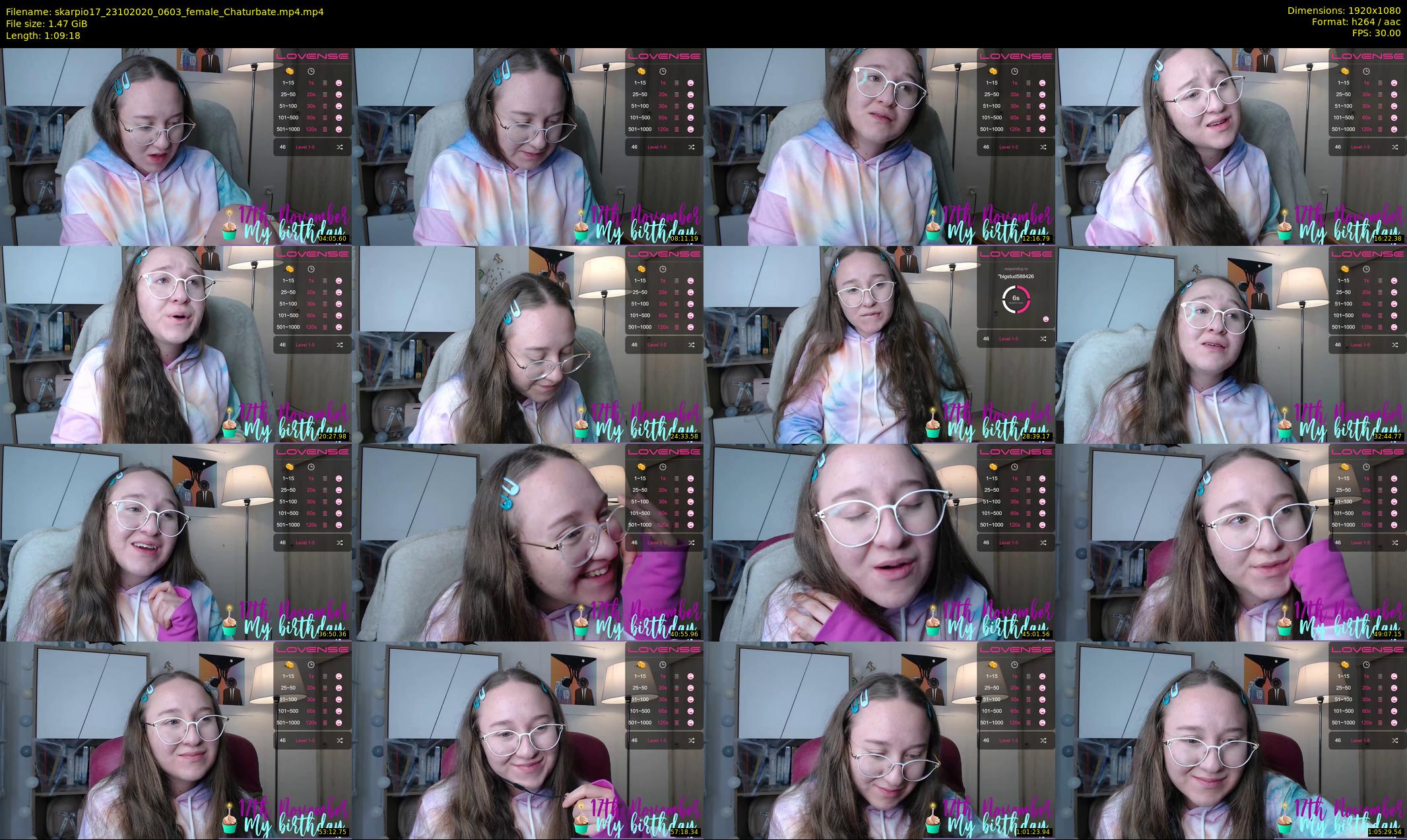 skarpio17 — 70 minute Chaturbate female cam show recording, 1080p, Oct 23, 2020