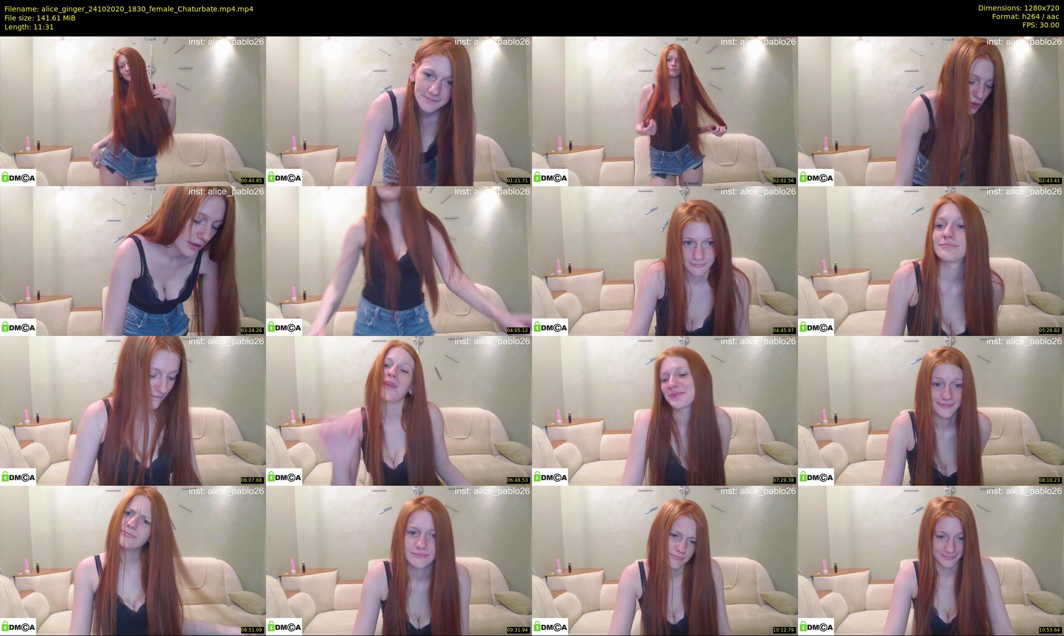 alice_ginger — 12 minute Chaturbate female cam show recording, 720p, Oct 24, 2020