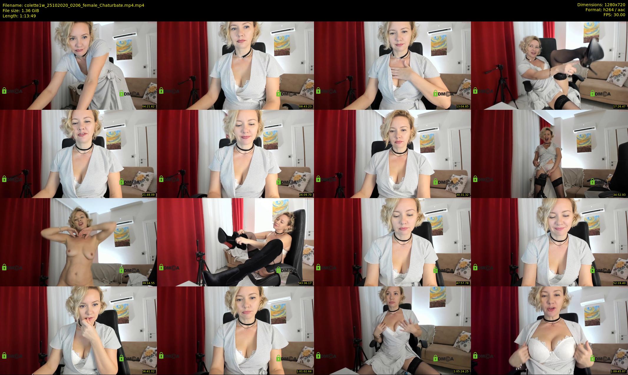 colette1w — 74 minute Chaturbate female cam show recording, 720p, Oct 25, 2020