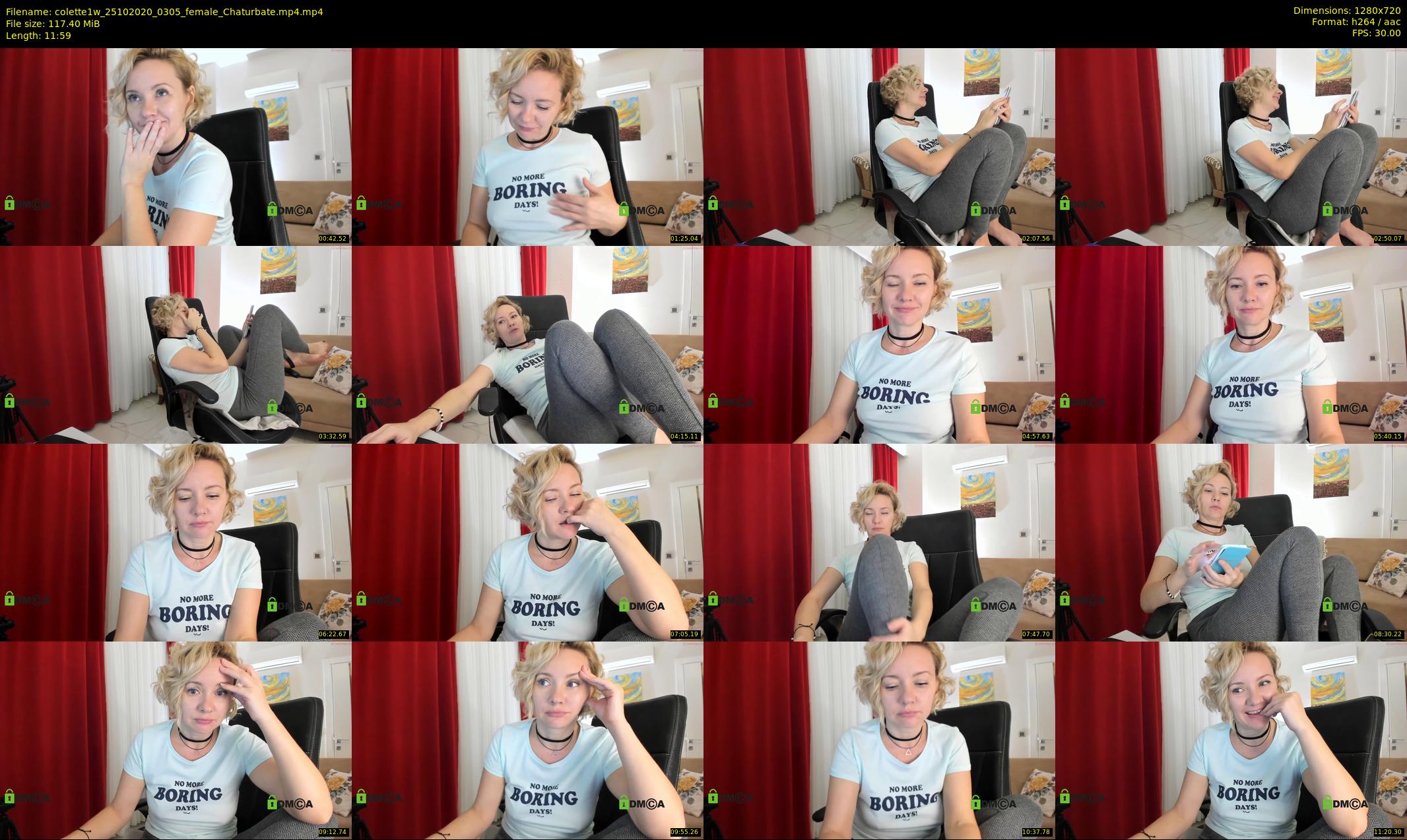 colette1w — 12 minute Chaturbate female cam show recording, 720p, Oct 25, 2020