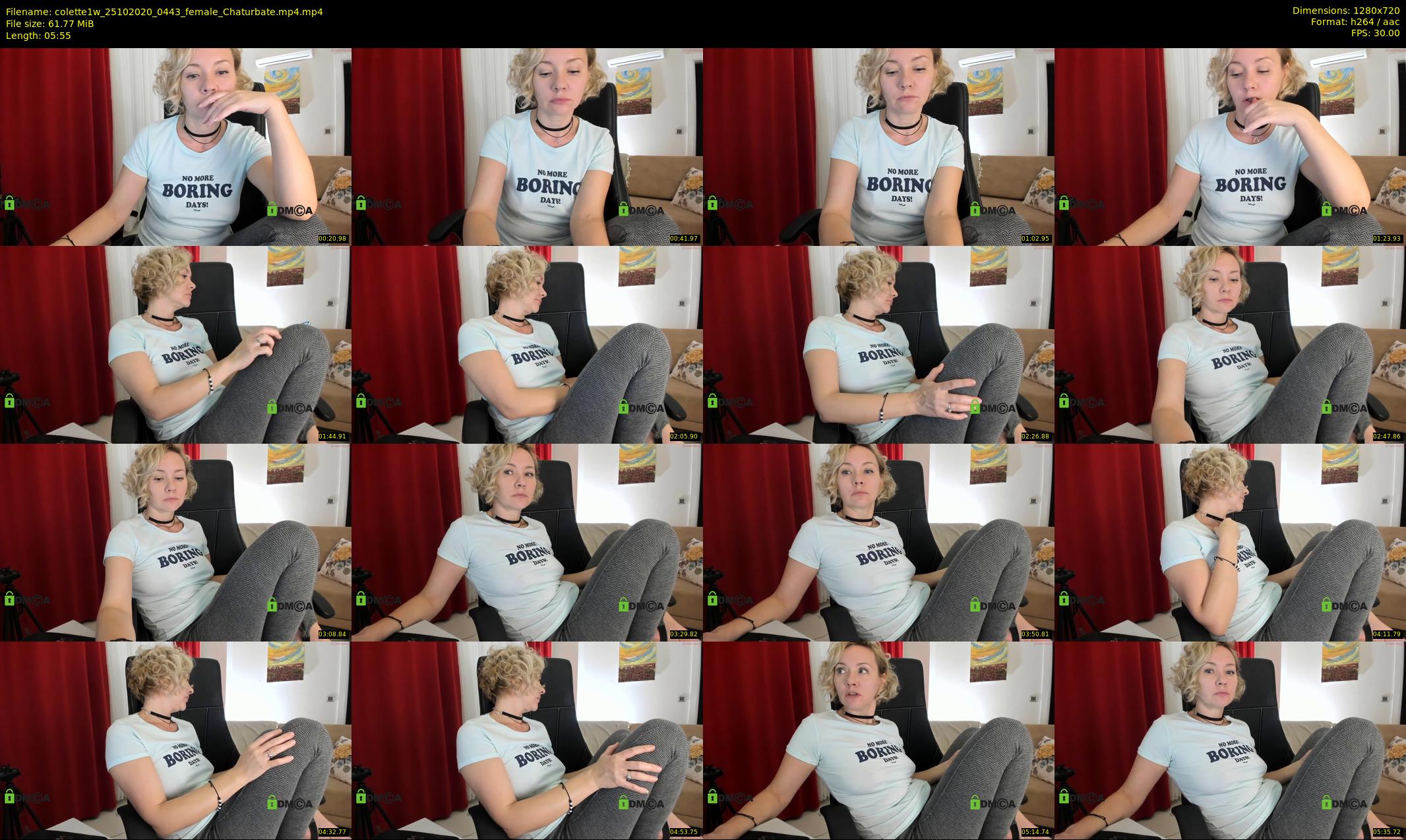 colette1w — 6 minute Chaturbate female cam show recording, 720p, Oct 25, 2020