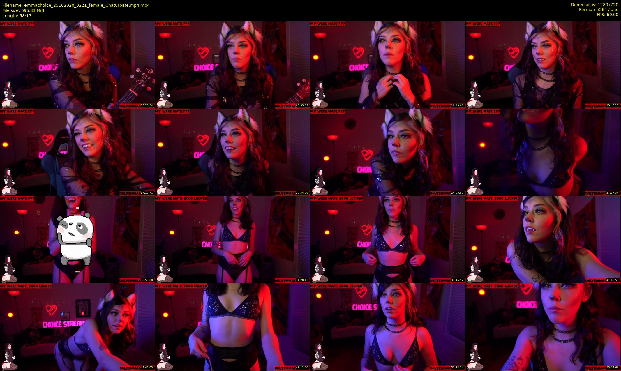 emmachoice — 59 minute Chaturbate female cam show recording, 720p, Oct 25, 2020