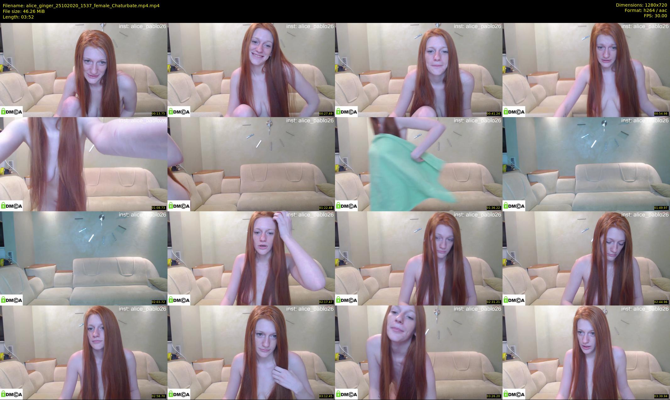 alice_ginger — 4 minute Chaturbate female cam show recording, 720p, Oct 25, 2020