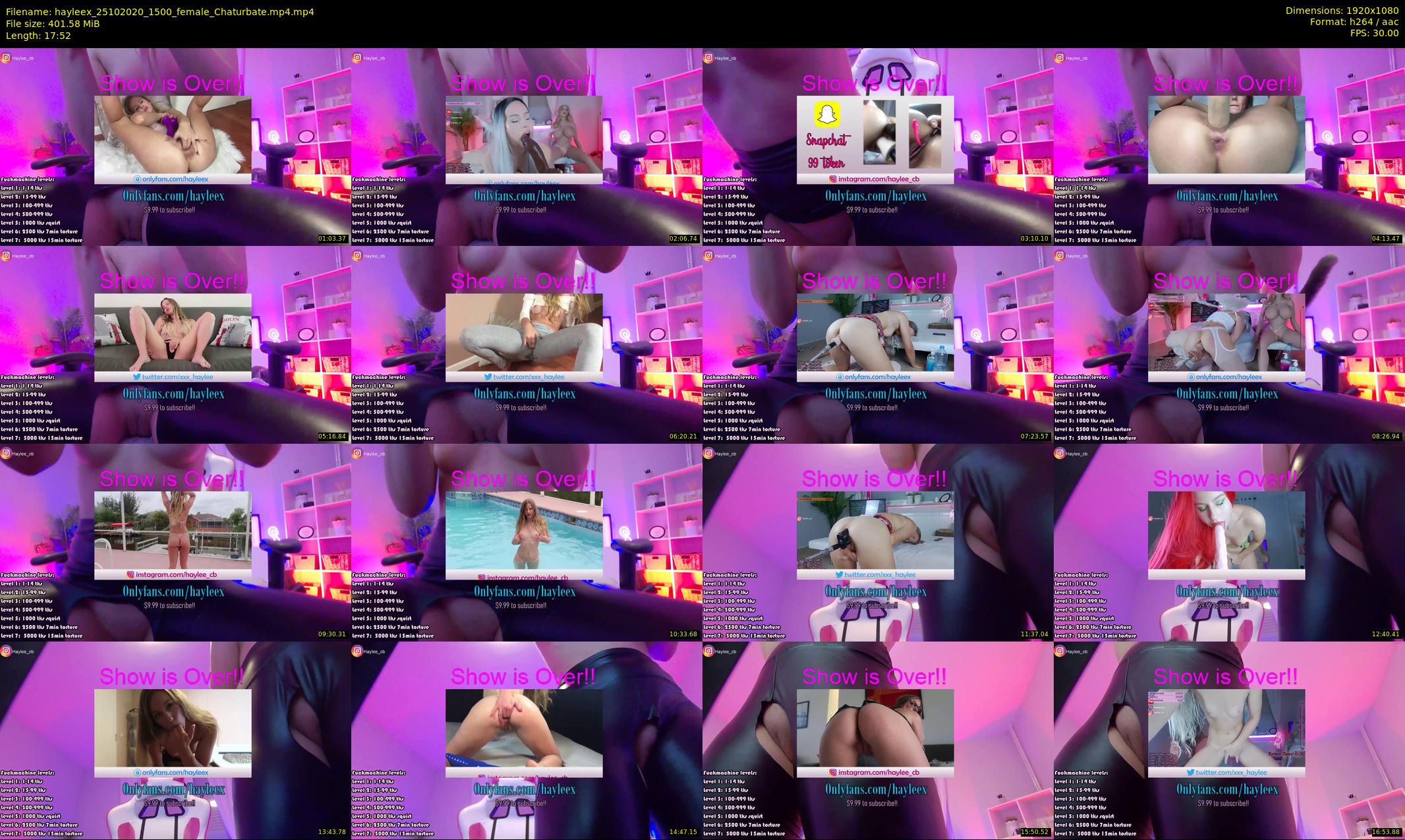 hayleex — 18 minute Chaturbate female cam show recording, 1080p, Oct 25, 2020