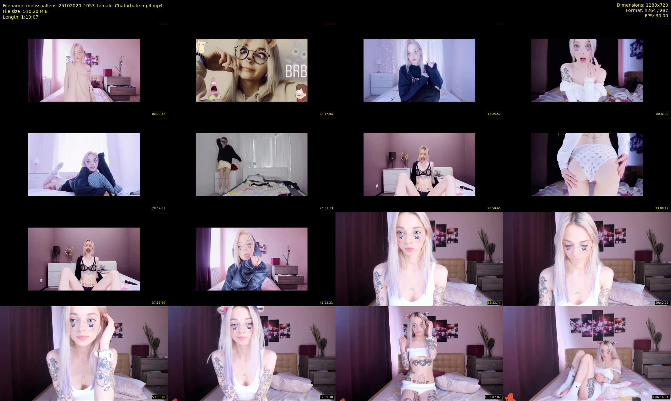 melissaallens — 71 minute Chaturbate female cam show recording, 720p, Oct 25, 2020