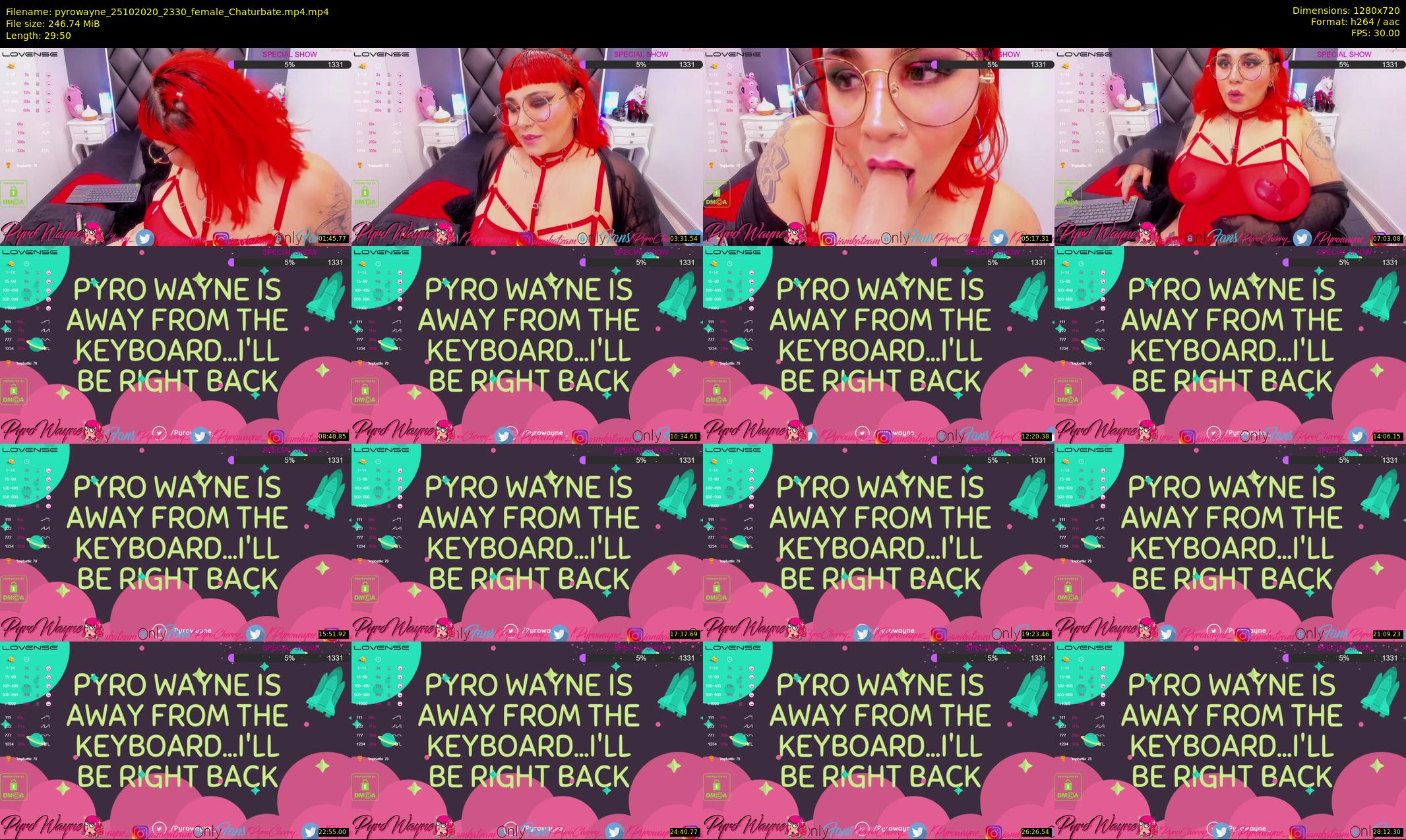 pyrowayne — 30 minute Chaturbate female cam show recording, 720p, Oct 25, 2020