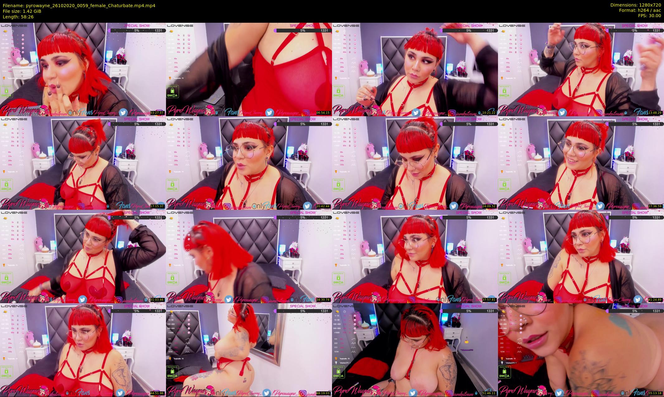pyrowayne — 59 minute Chaturbate female cam show recording, 720p, Oct 26, 2020
