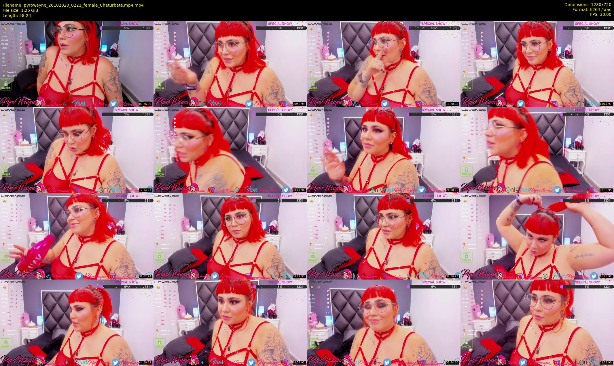 pyrowayne — 59 minute Chaturbate female cam show recording, 720p, Oct 26, 2020