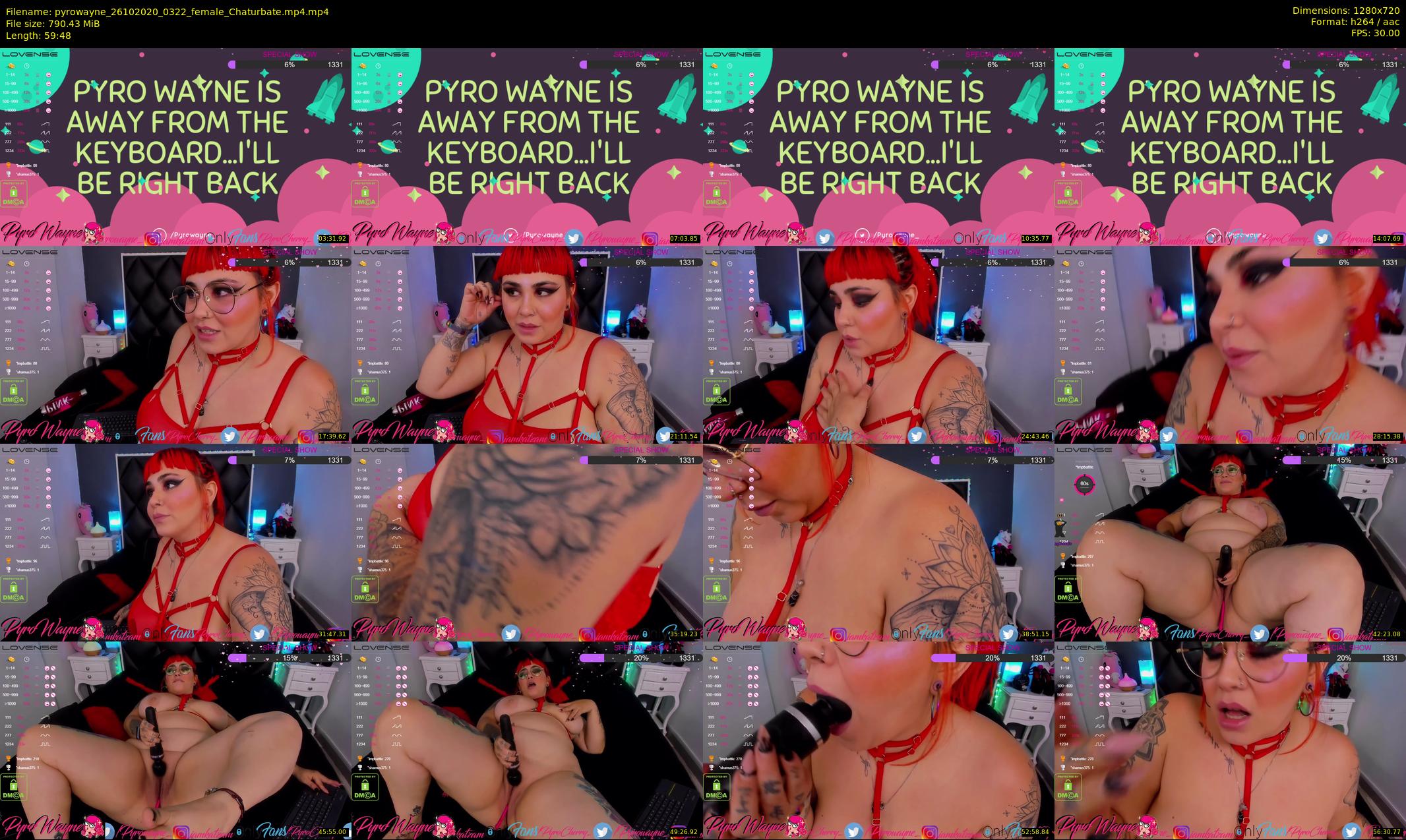 pyrowayne — 60 minute Chaturbate female cam show recording, 720p, Oct 26, 2020