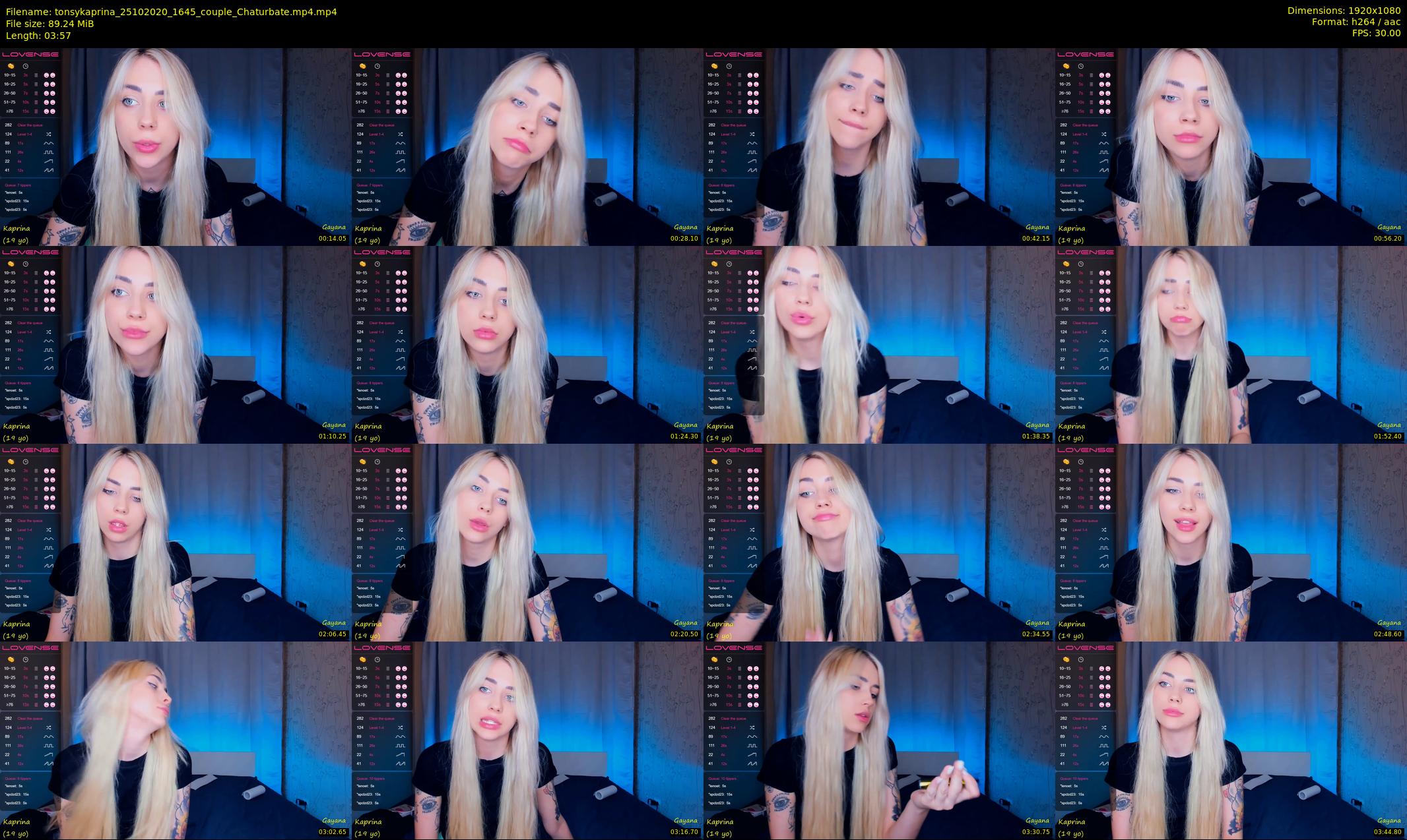 tonsykaprina — 4 minute Chaturbate couple cam show recording, 1080p, Oct 25, 2020