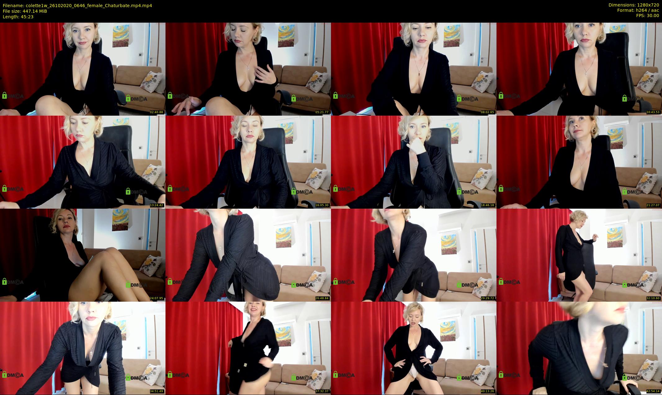 colette1w — 46 minute Chaturbate female cam show recording, 720p, Oct 26, 2020