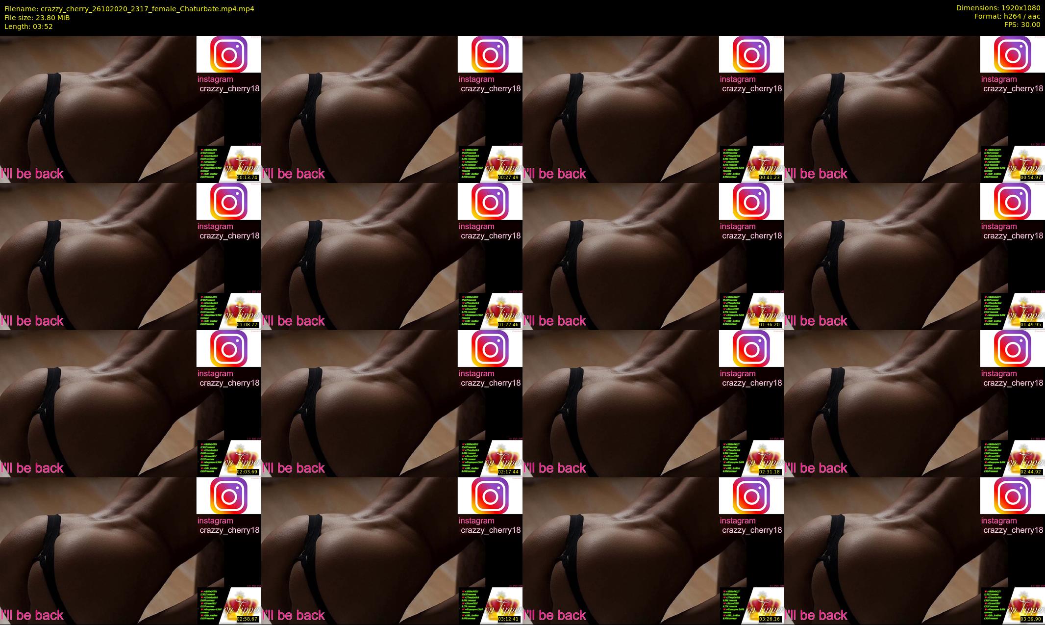 crazzy_cherry — 4 minute Chaturbate female cam show recording, 1080p, Oct 26, 2020