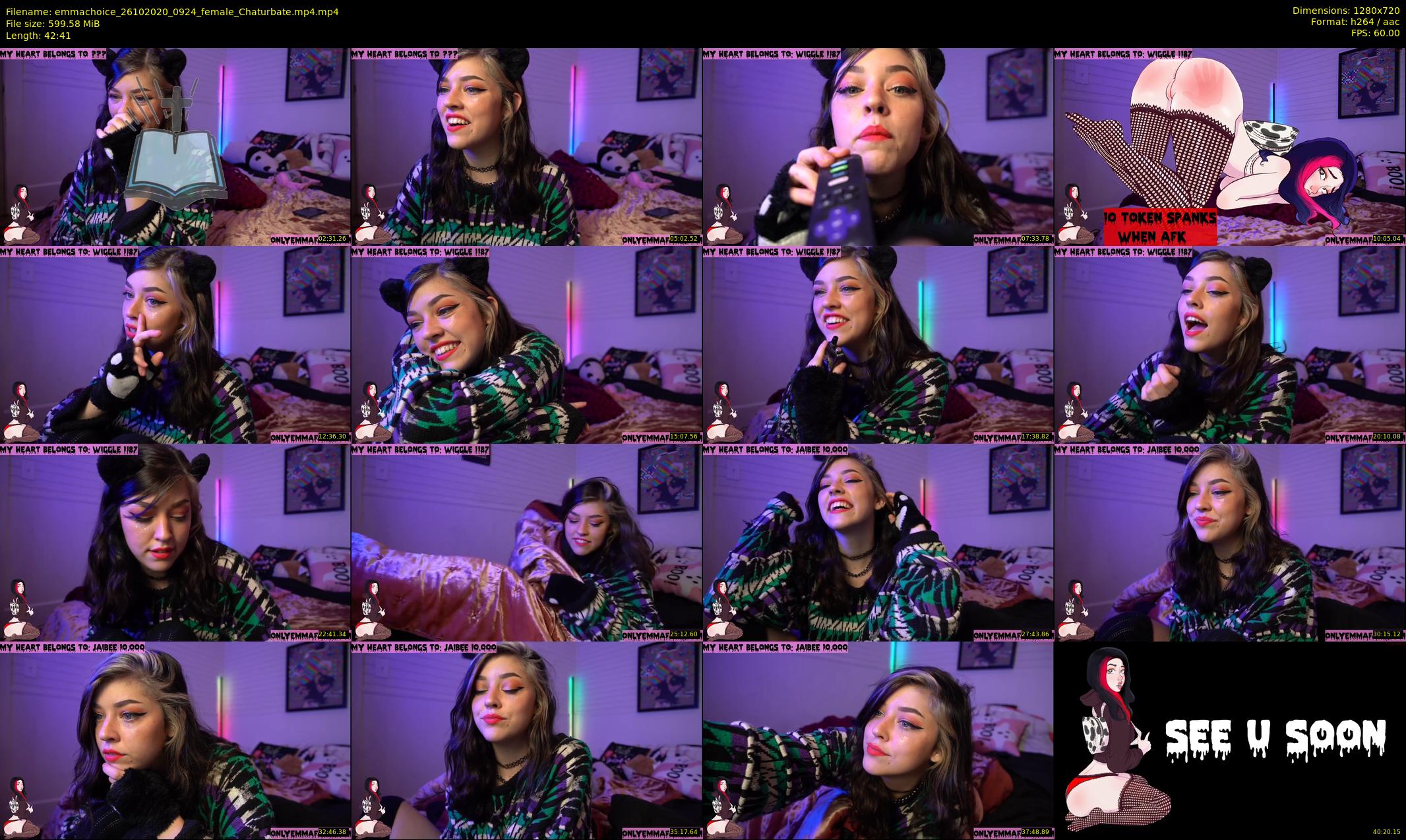 emmachoice — 43 minute Chaturbate female cam show recording, 720p, Oct 26, 2020