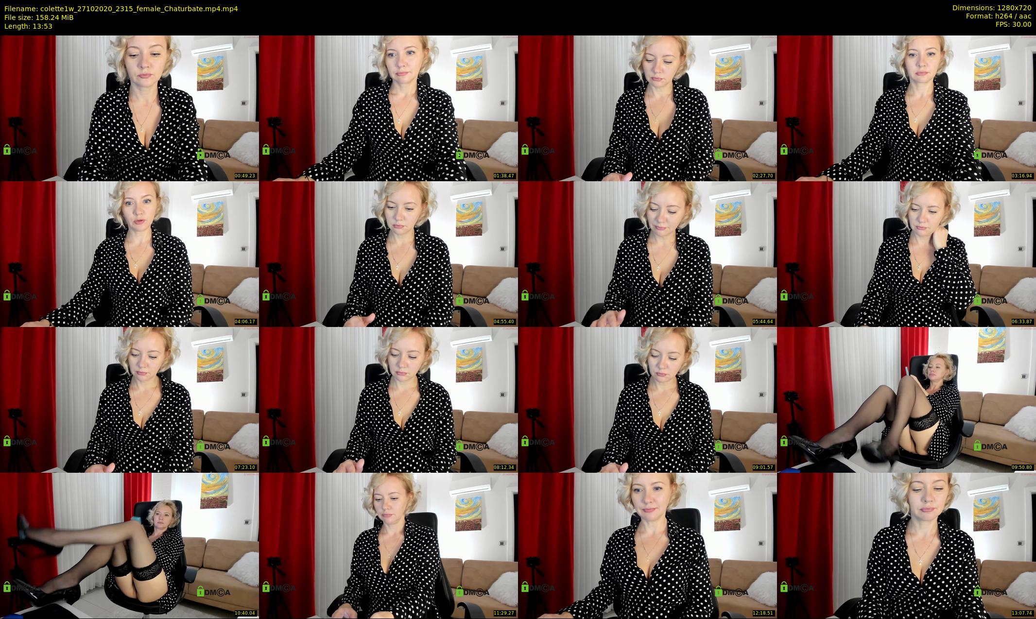 colette1w — 14 minute Chaturbate female cam show recording, 720p, Oct 27, 2020