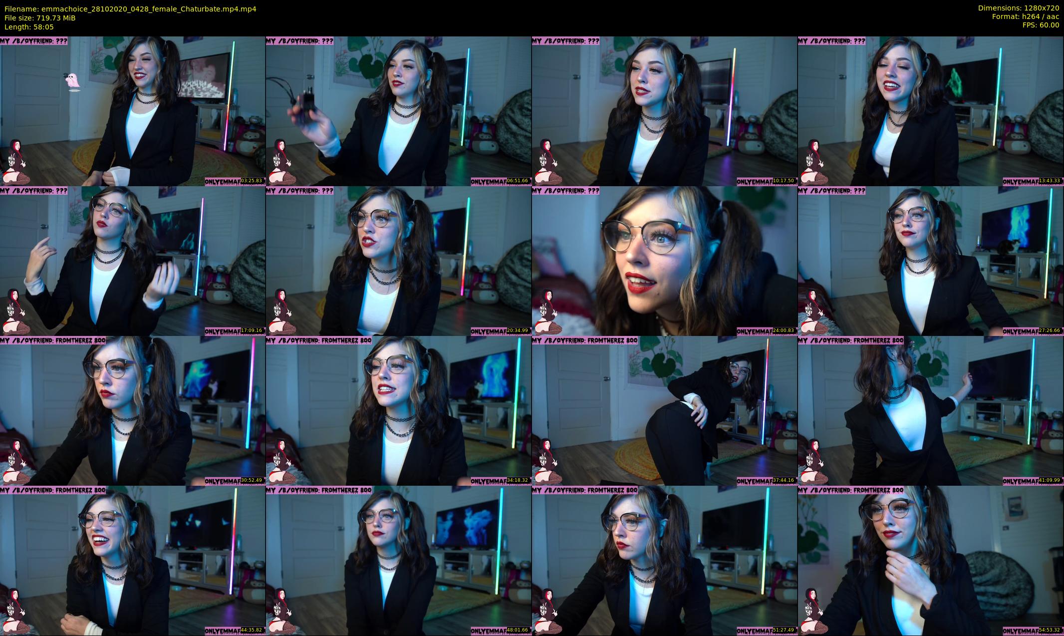 emmachoice — 59 minute Chaturbate female cam show recording, 720p, Oct 28, 2020