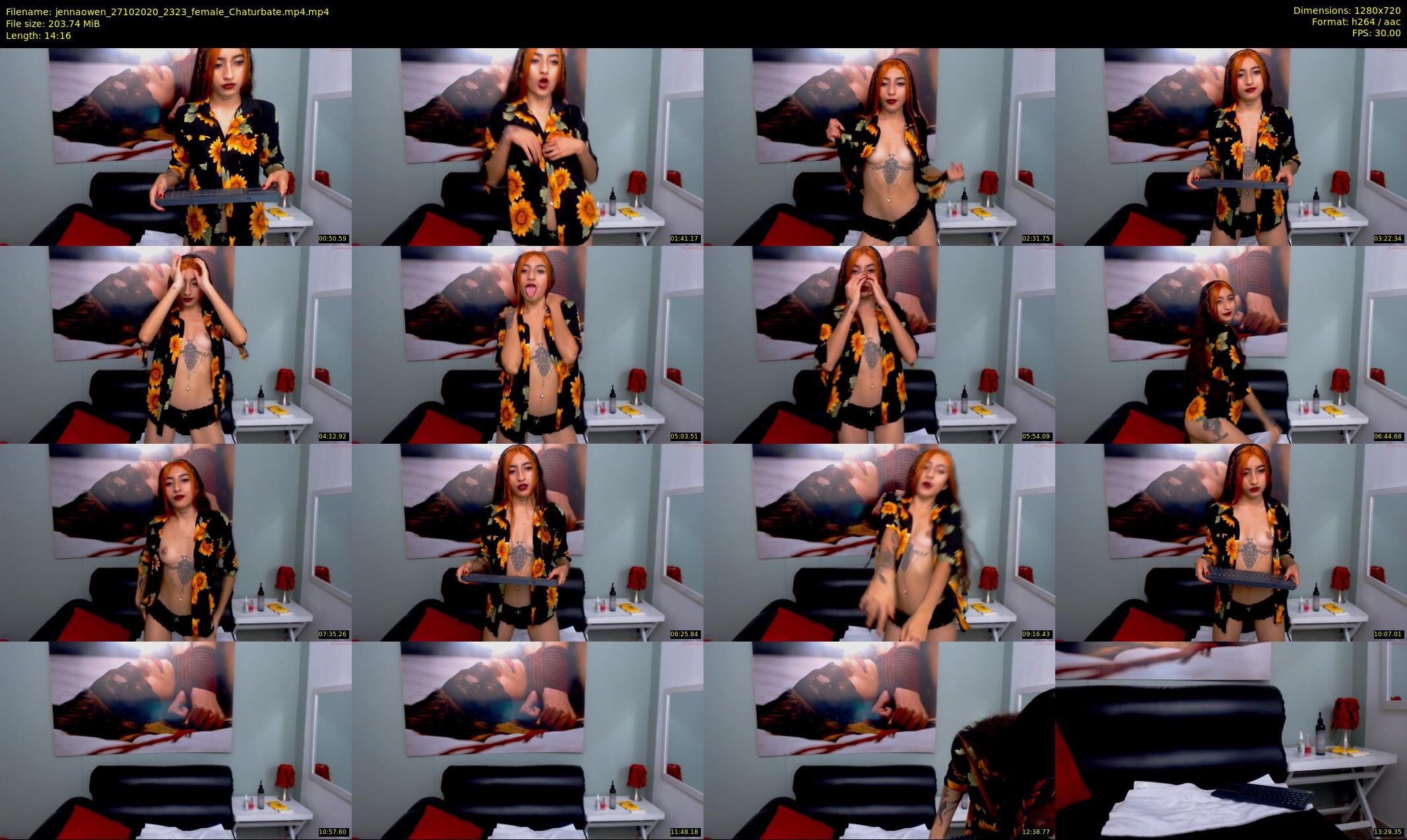 jennaowen — 15 minute Chaturbate female cam show recording, 720p, Oct 27, 2020