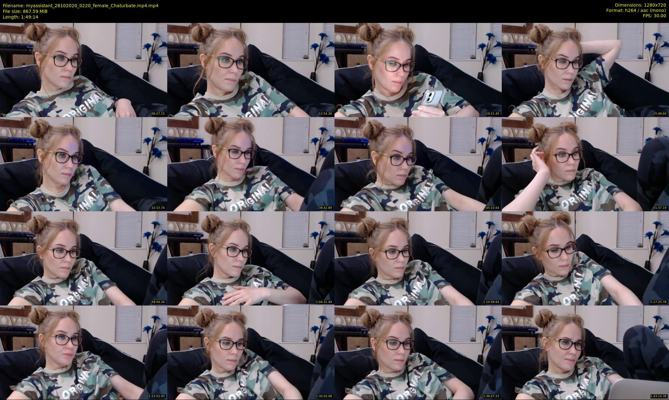 myassistant — 110 minute Chaturbate female cam show recording, 720p, Oct 28, 2020