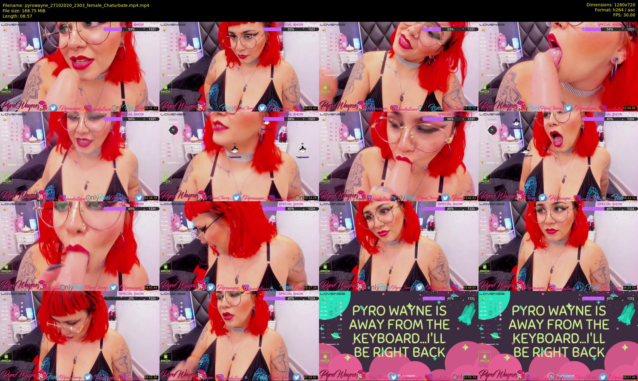 pyrowayne — 9 minute Chaturbate female cam show recording, 720p, Oct 27, 2020
