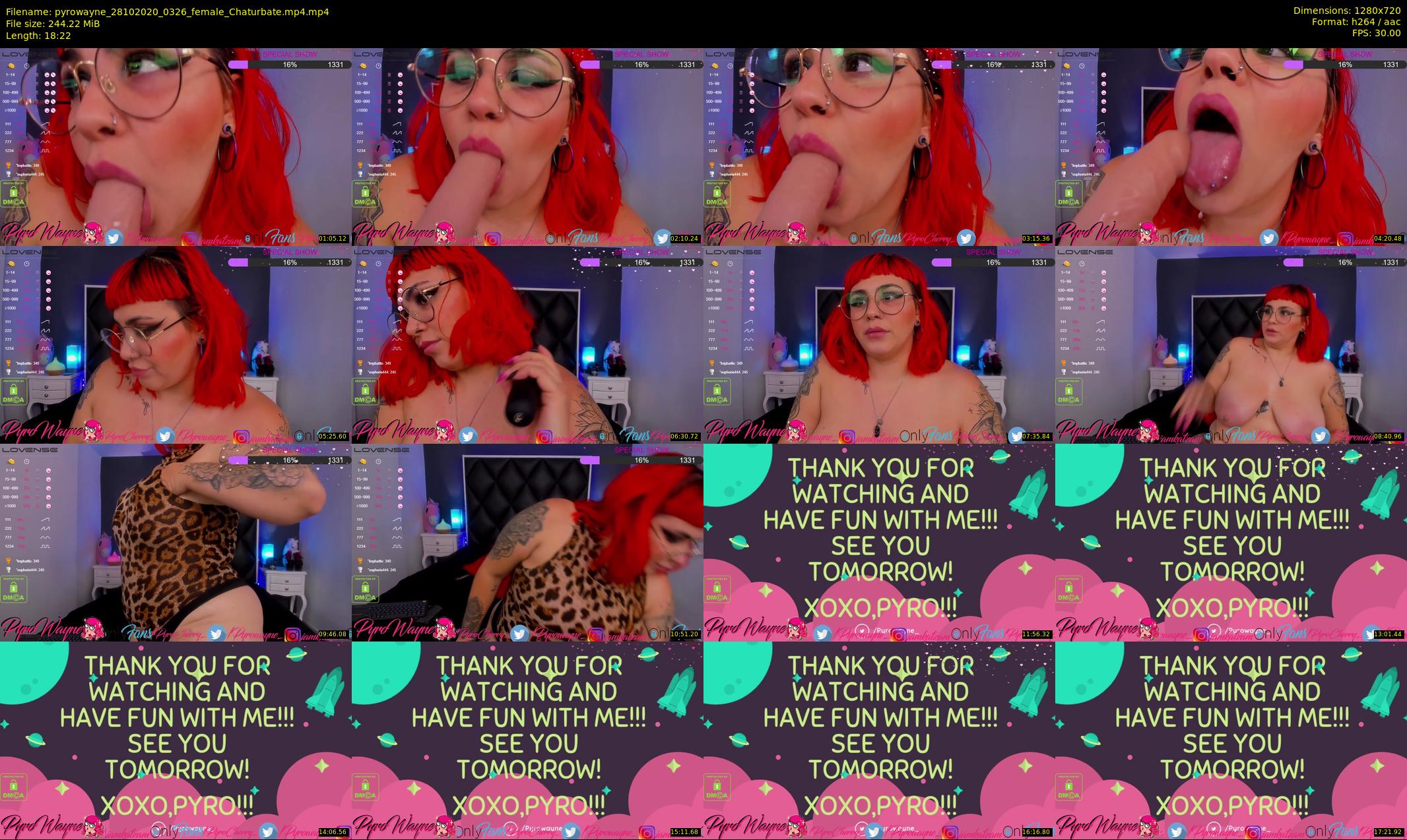 pyrowayne — 19 minute Chaturbate female cam show recording, 720p, Oct 28, 2020