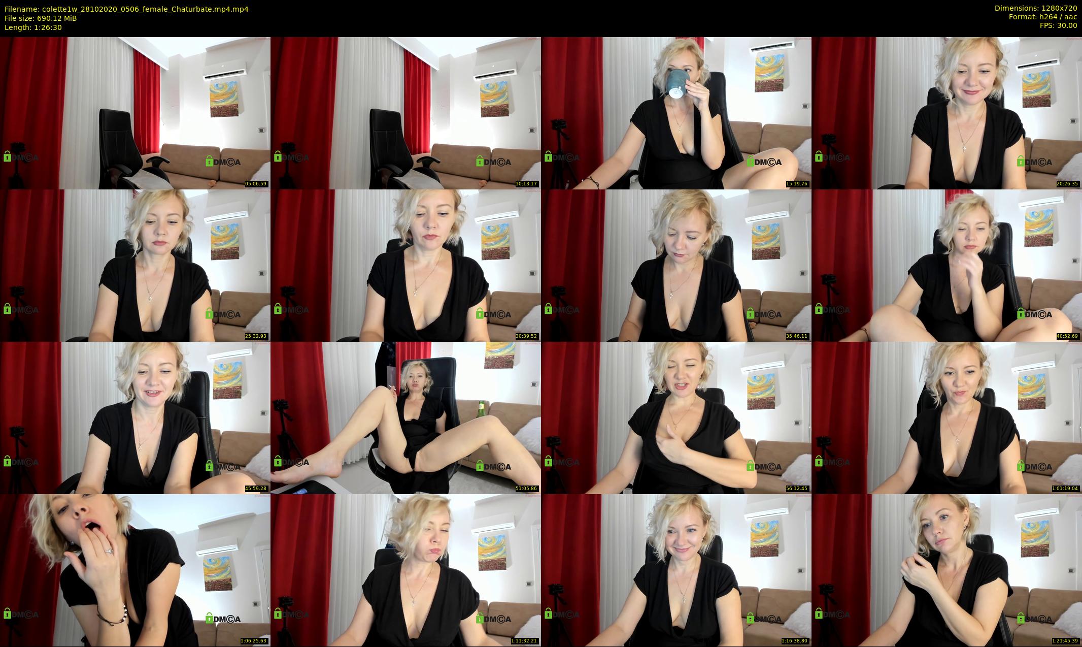 colette1w — 87 minute Chaturbate female cam show recording, 720p, Oct 28, 2020