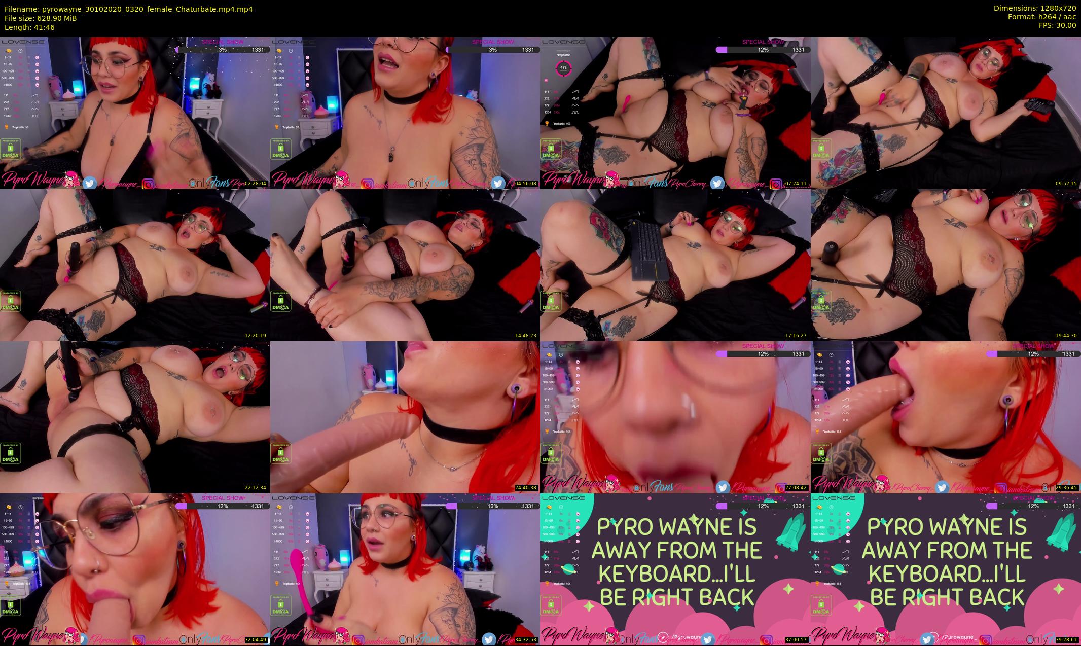 pyrowayne — 42 minute Chaturbate female cam show recording, 720p, Oct 30, 2020