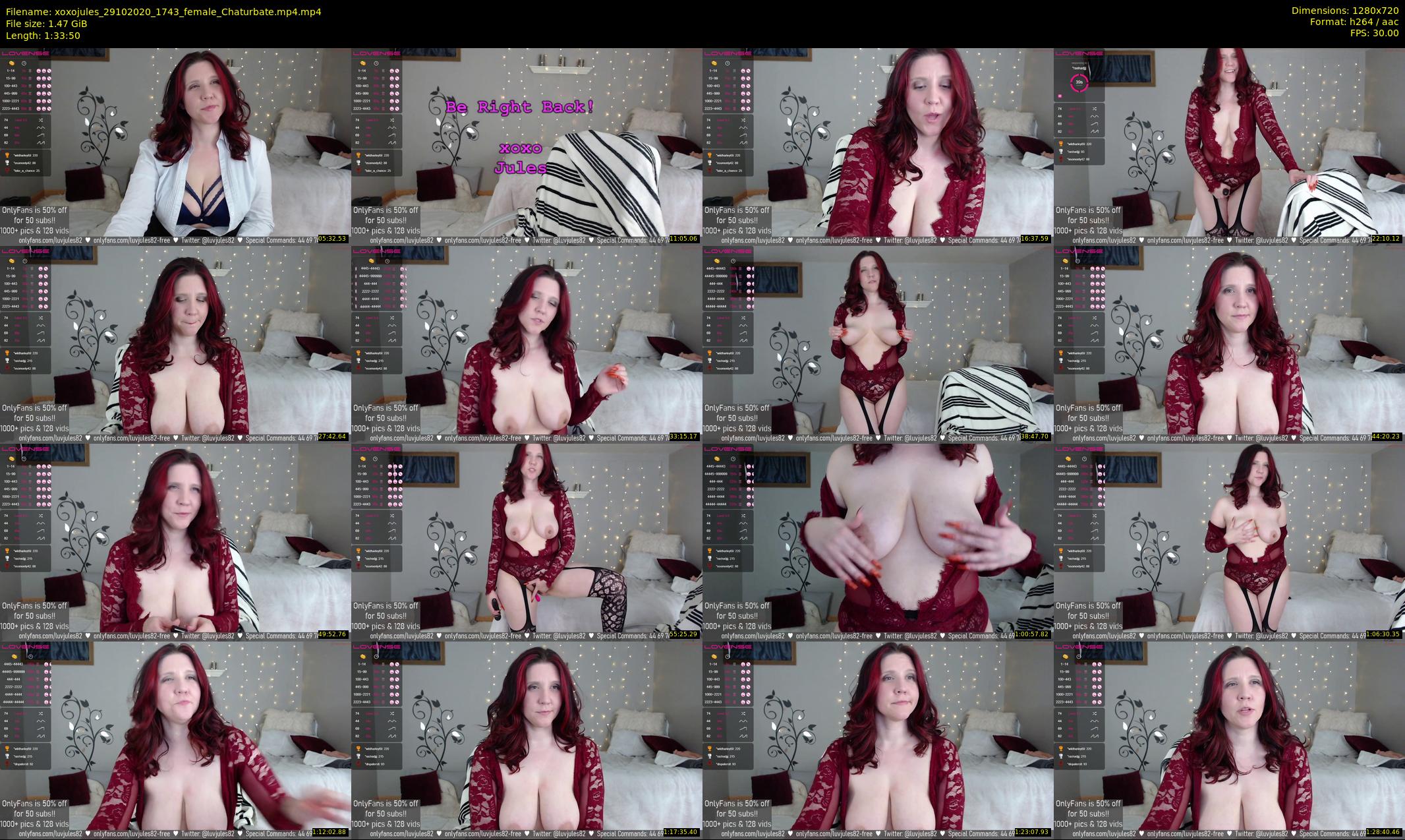 xoxojules — 94 minute Chaturbate female cam show recording, 720p, Oct 29, 2020