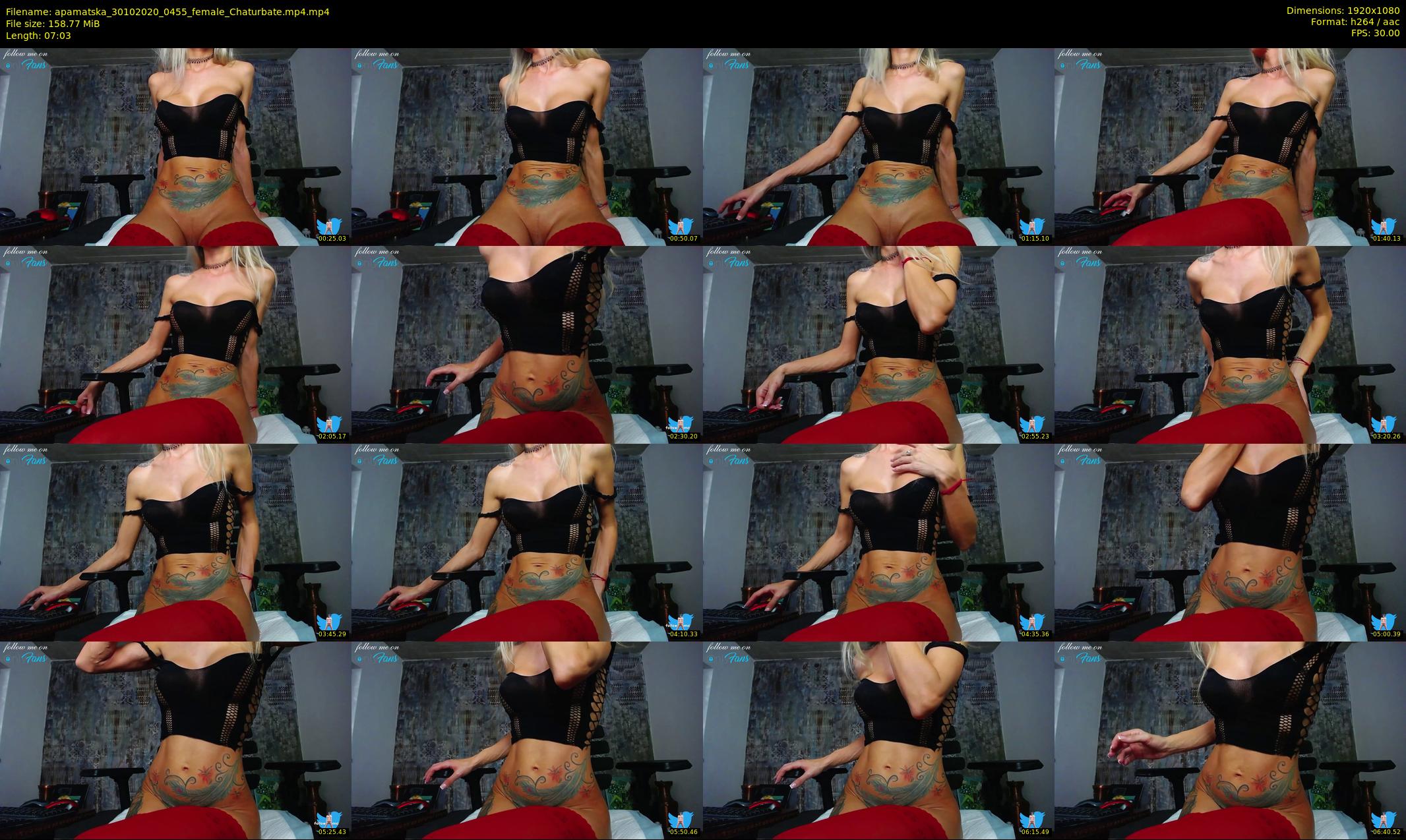 apamatska — 8 minute Chaturbate female cam show recording, 1080p, Oct 30, 2020