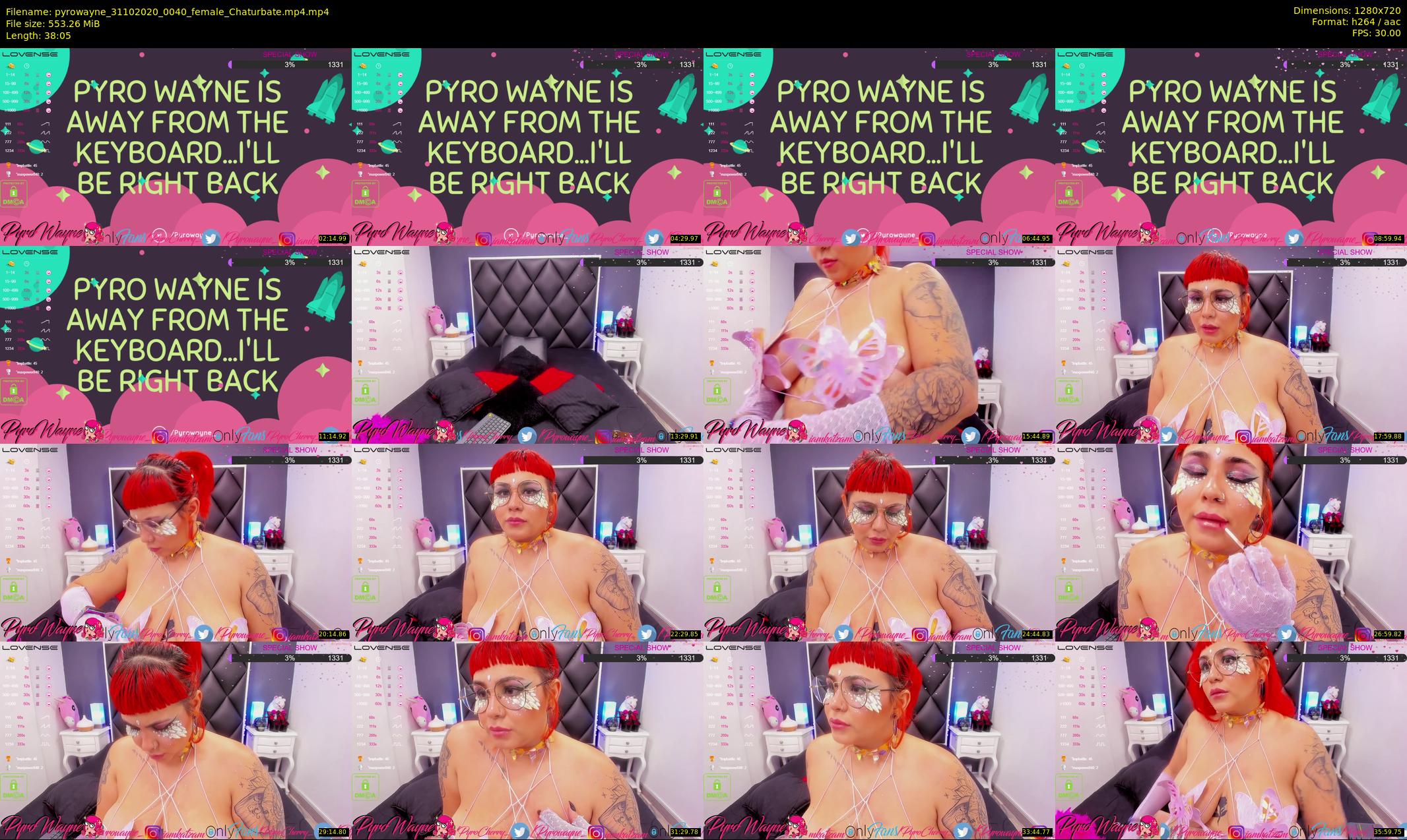 pyrowayne — 39 minute Chaturbate female cam show recording, 720p, Oct 31, 2020
