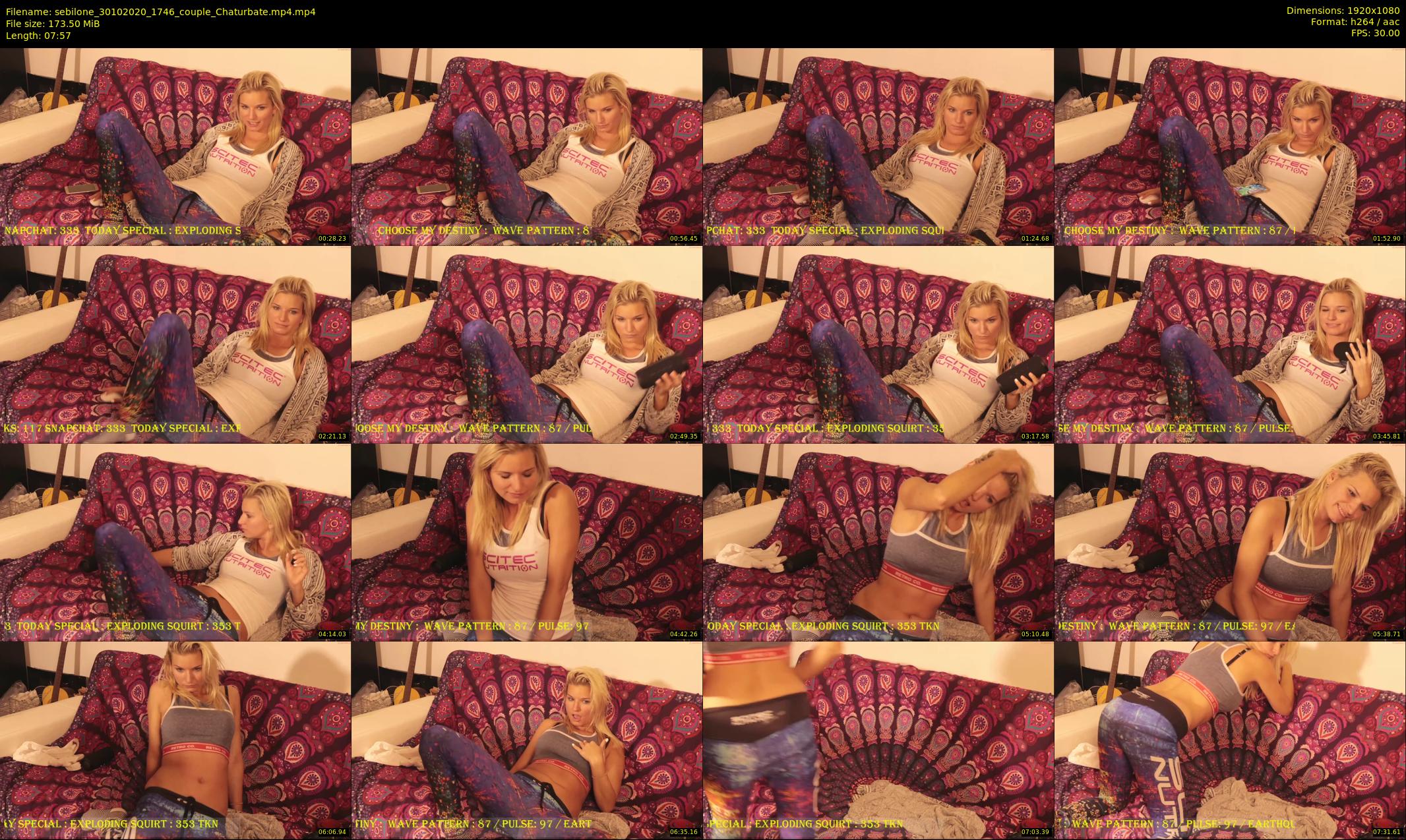 sebilone — 8 minute Chaturbate couple cam show recording, 1080p, Oct 30, 2020