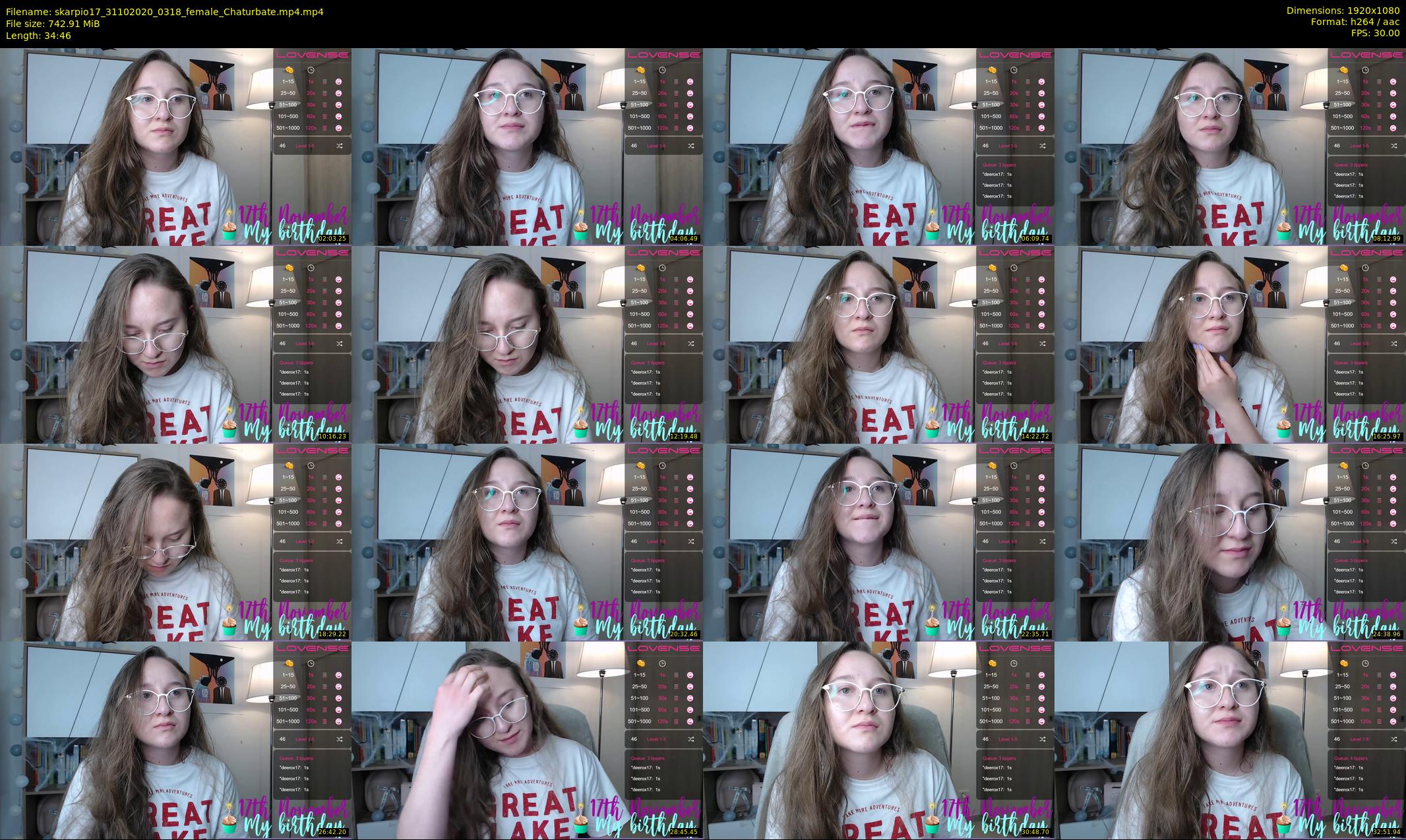 skarpio17 — 35 minute Chaturbate female cam show recording, 1080p, Oct 31, 2020