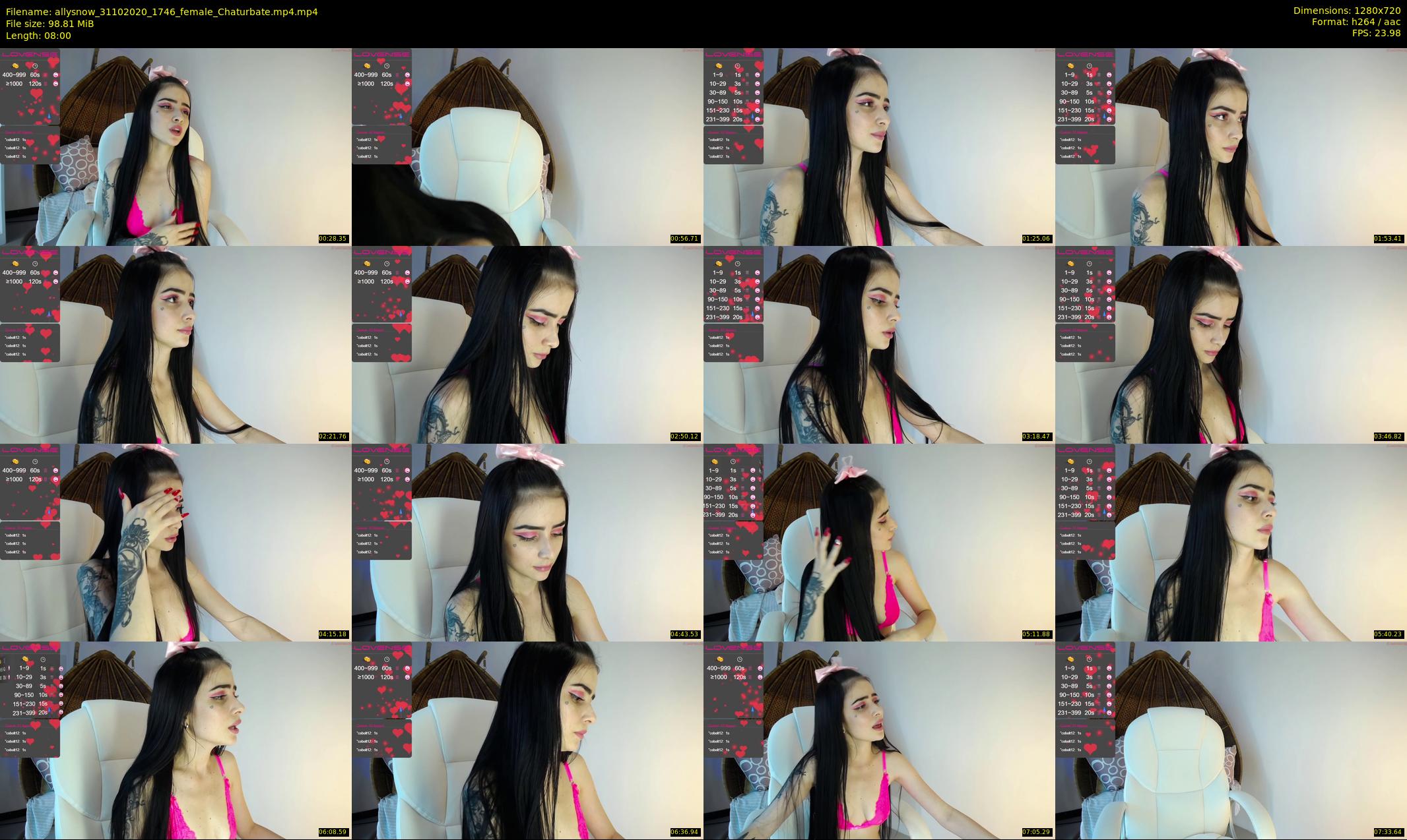 allysnow — 8 minute Chaturbate female cam show recording, 720p, Oct 31, 2020
