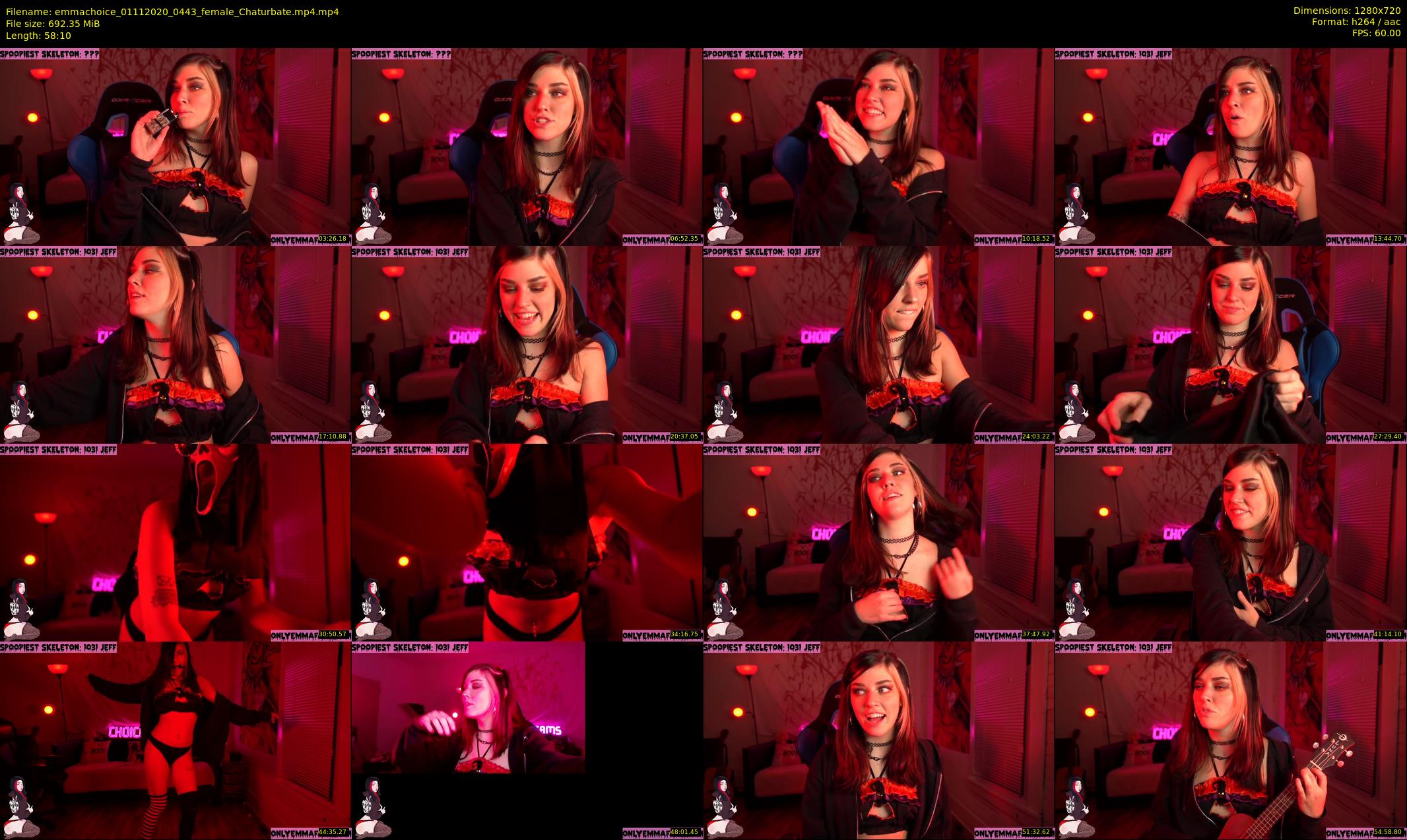 emmachoice — 59 minute Chaturbate female cam show recording, 720p, Nov 1, 2020