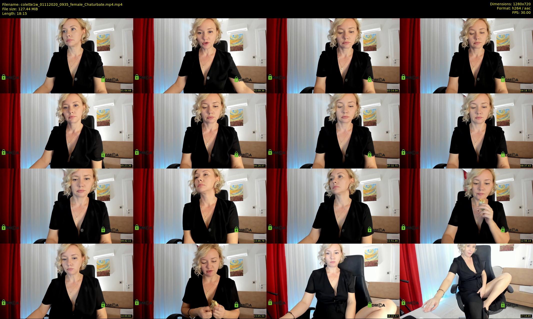 colette1w — 19 minute Chaturbate female cam show recording, 720p, Nov 1, 2020