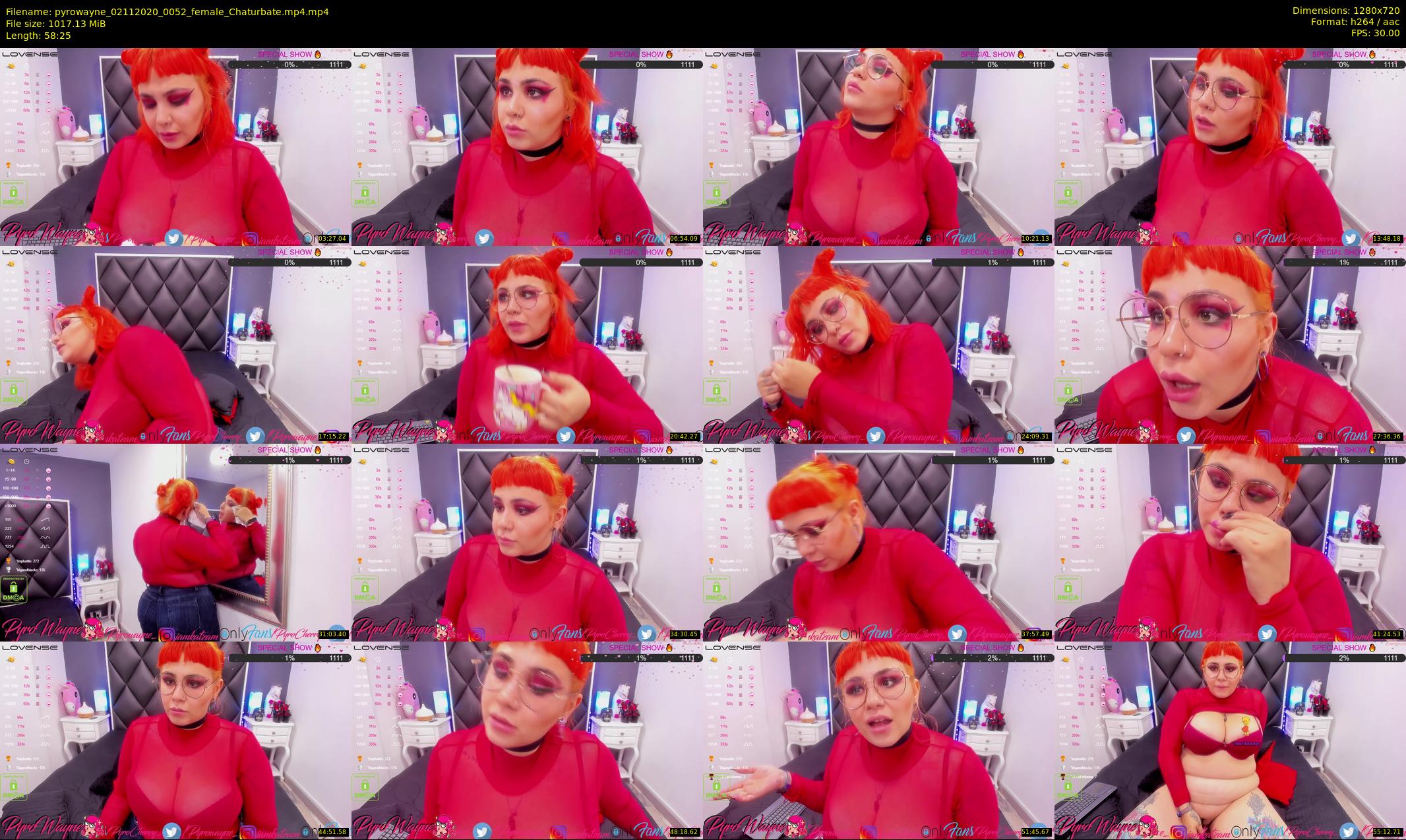 pyrowayne — 59 minute Chaturbate female cam show recording, 720p, Nov 2, 2020