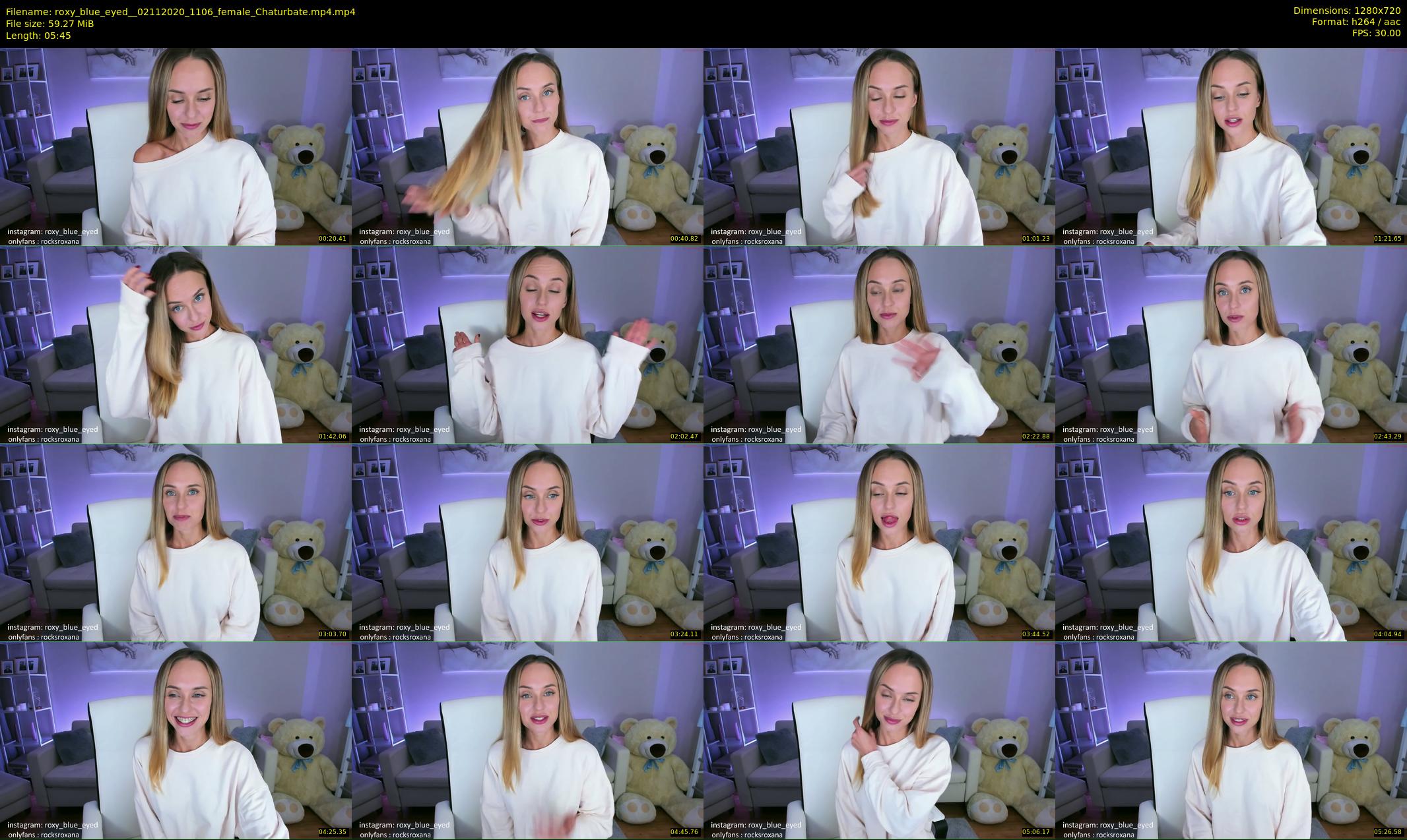 roxy_blue_eyed_ — 6 minute Chaturbate female cam show recording, 720p, Nov 2, 2020