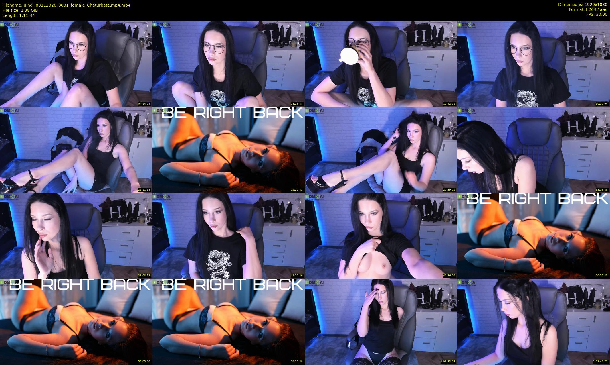 uindi — 72 minute Chaturbate female cam show recording, 1080p, Nov 3, 2020