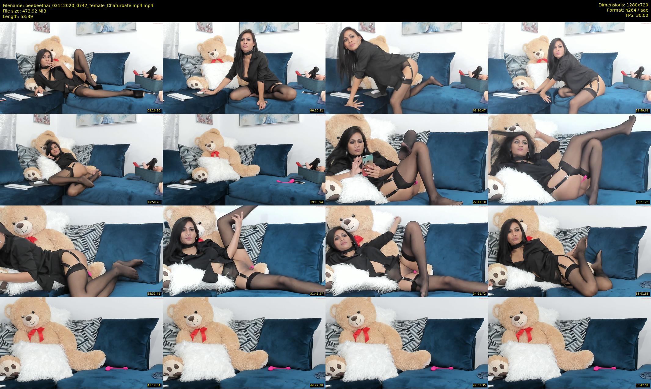 beebeethai — 54 minute Chaturbate female cam show recording, 720p, Nov 3, 2020