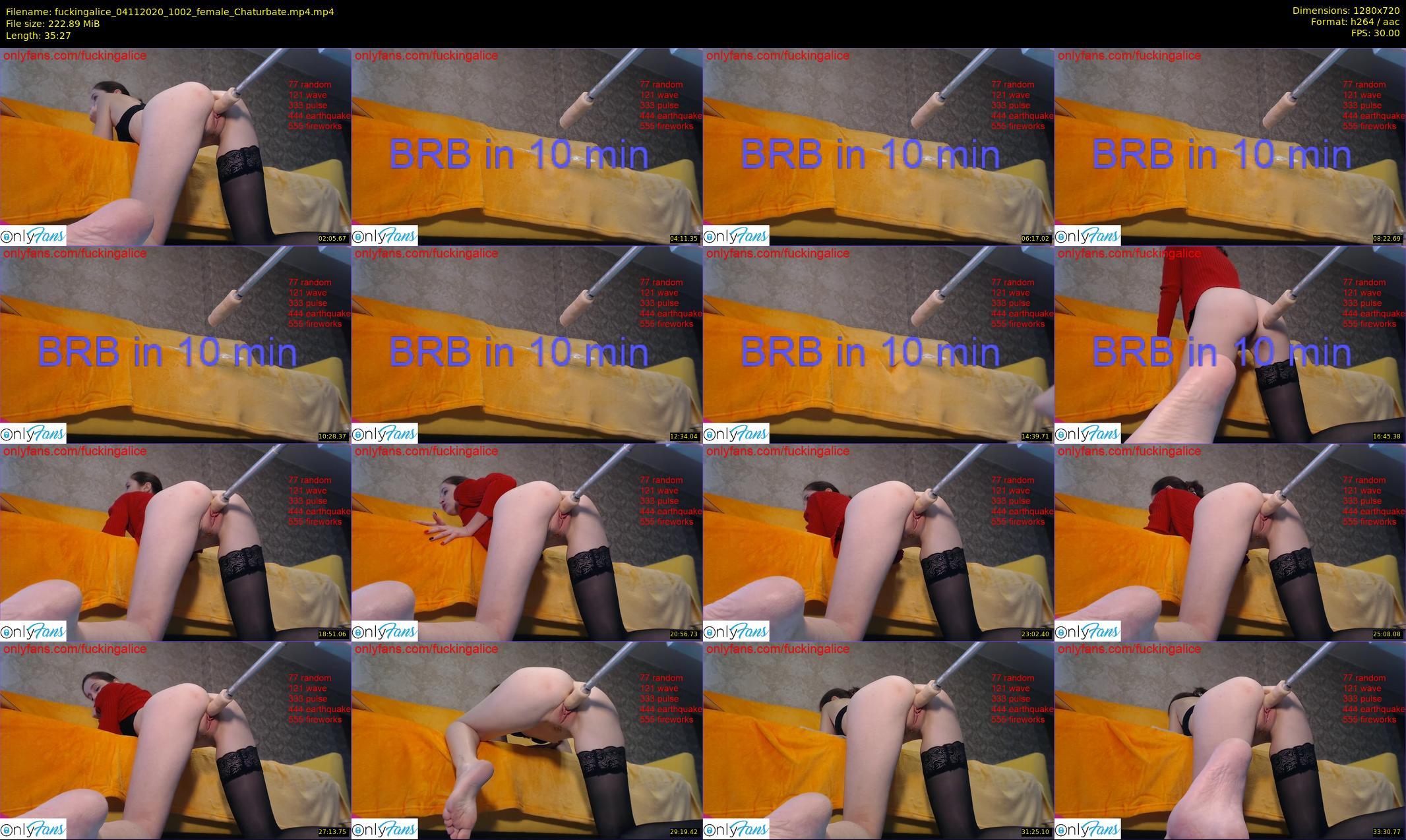 fuckingalice — 36 minute Chaturbate female cam show recording, 720p, Nov 4, 2020