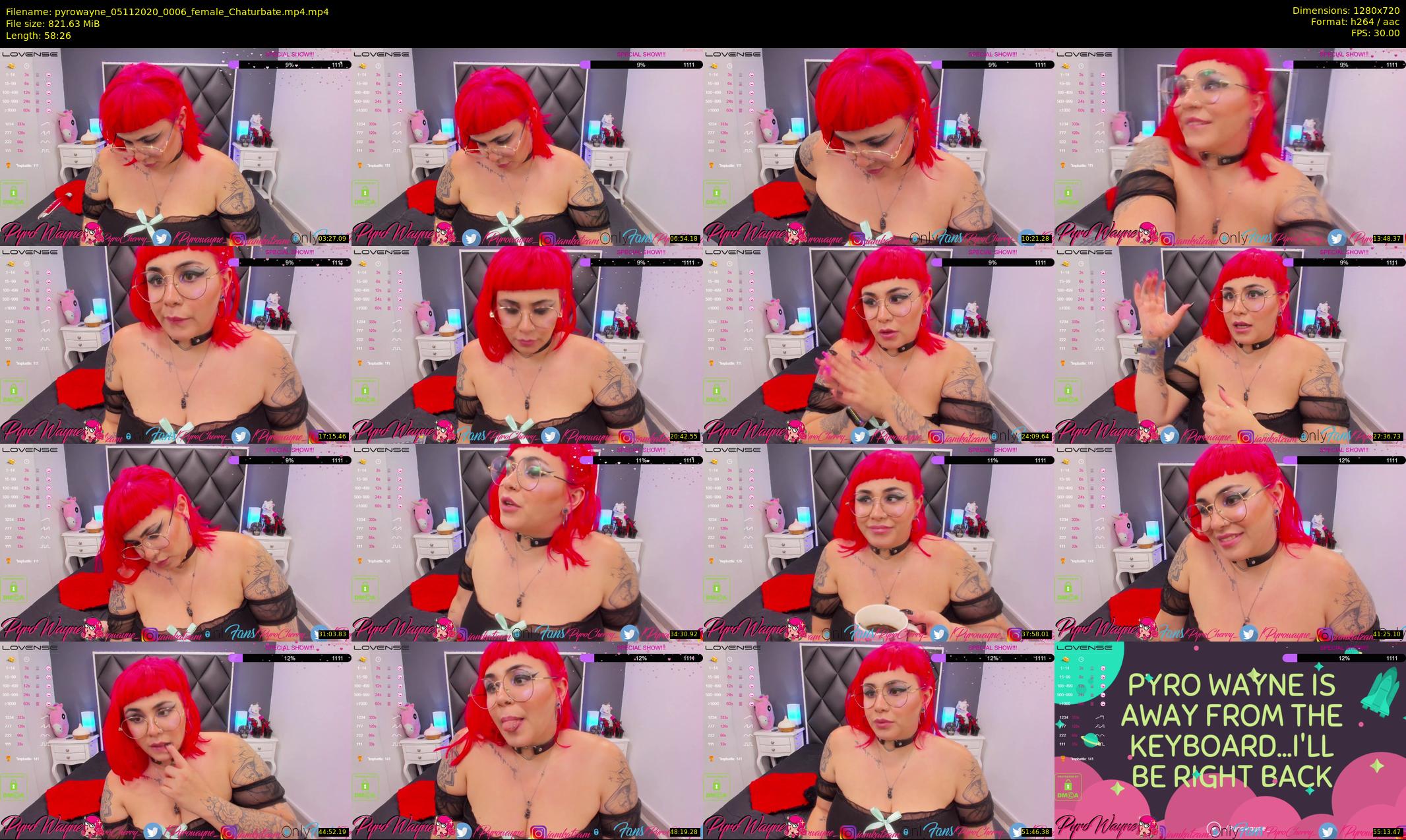 pyrowayne — 59 minute Chaturbate female cam show recording, 720p, Nov 5, 2020