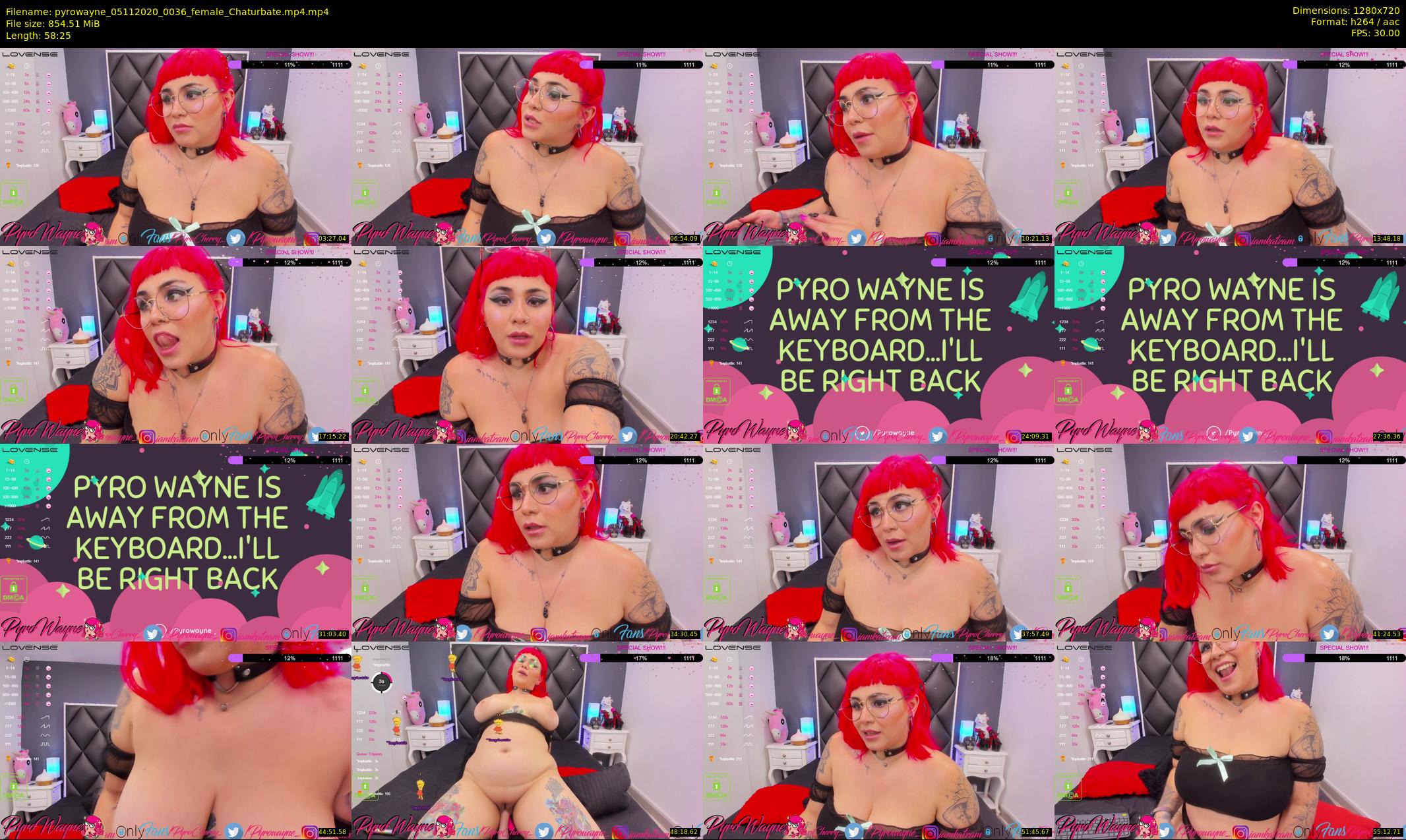pyrowayne — 59 minute Chaturbate female cam show recording, 720p, Nov 5, 2020