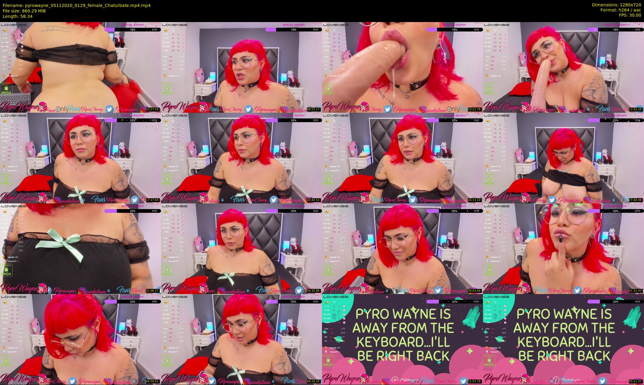 pyrowayne — 59 minute Chaturbate female cam show recording, 720p, Nov 5, 2020