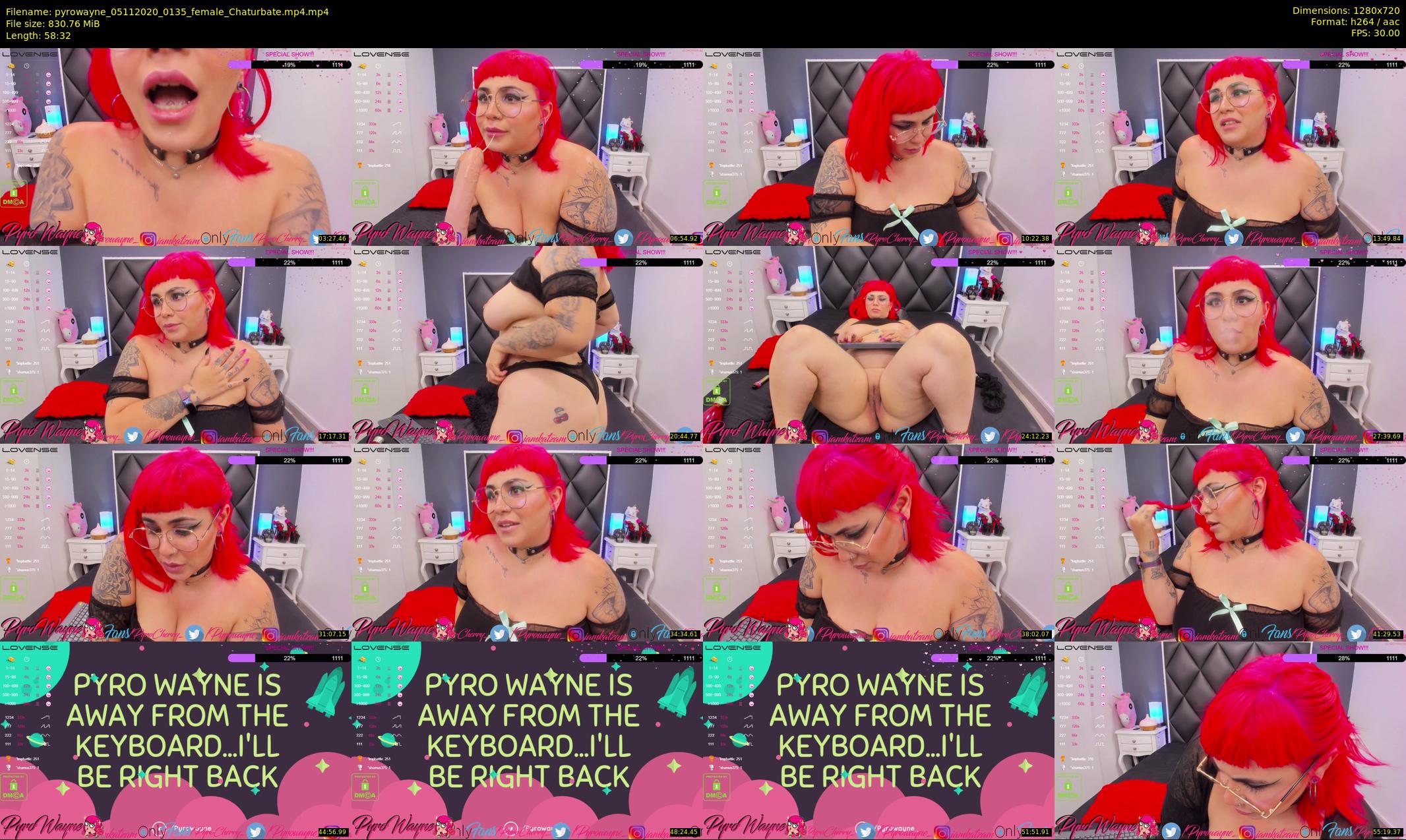 pyrowayne — 59 minute Chaturbate female cam show recording, 720p, Nov 5, 2020