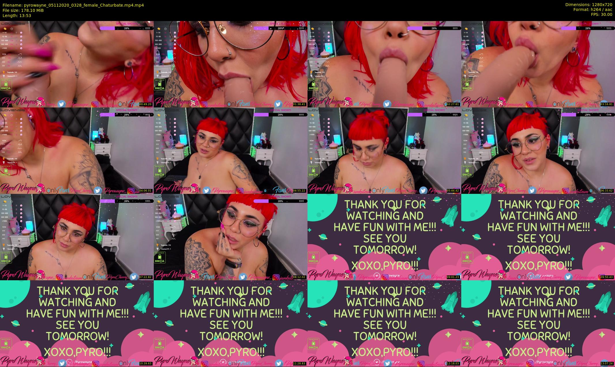 pyrowayne — 14 minute Chaturbate female cam show recording, 720p, Nov 5, 2020